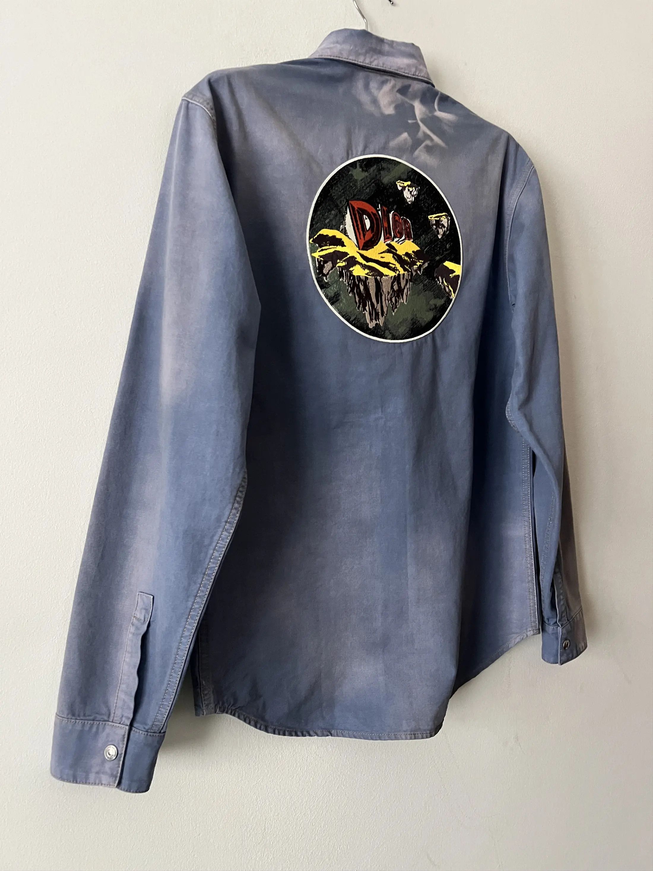 Dior Astro Embroidered Patch Denim Long Sleeve Shirt Size US M / EU 48-50 / 2 - 7 Thumbnail
