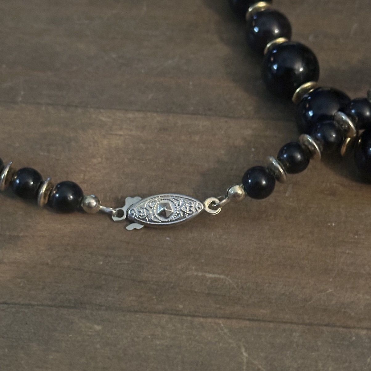 Vintage Vintage black glass bead necklace Size ONE SIZE - 4 Thumbnail