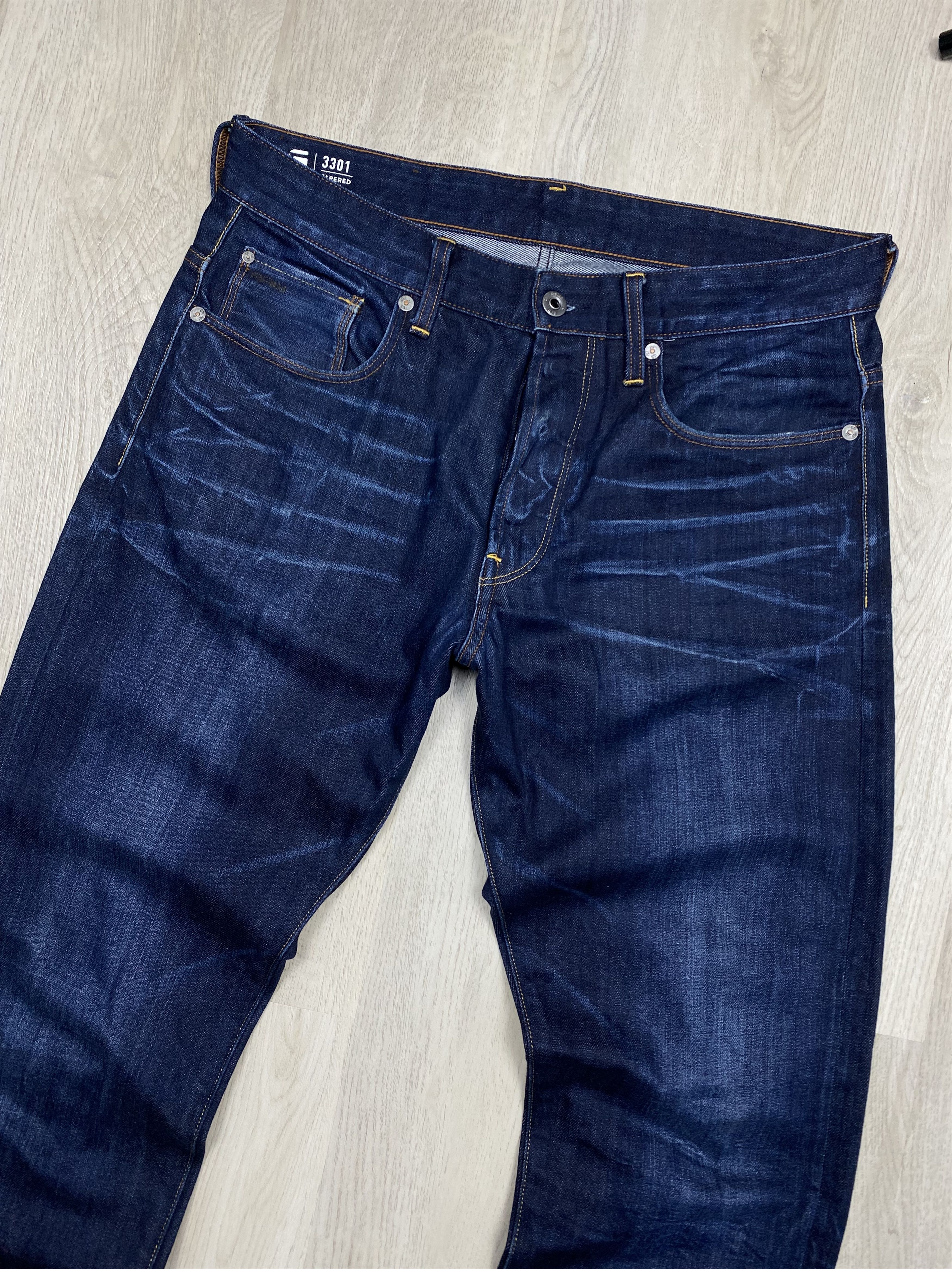 G-Star G Star Raw Mens 3301 Tapered Denim Pants Jeans Size US 33 - 6 Thumbnail