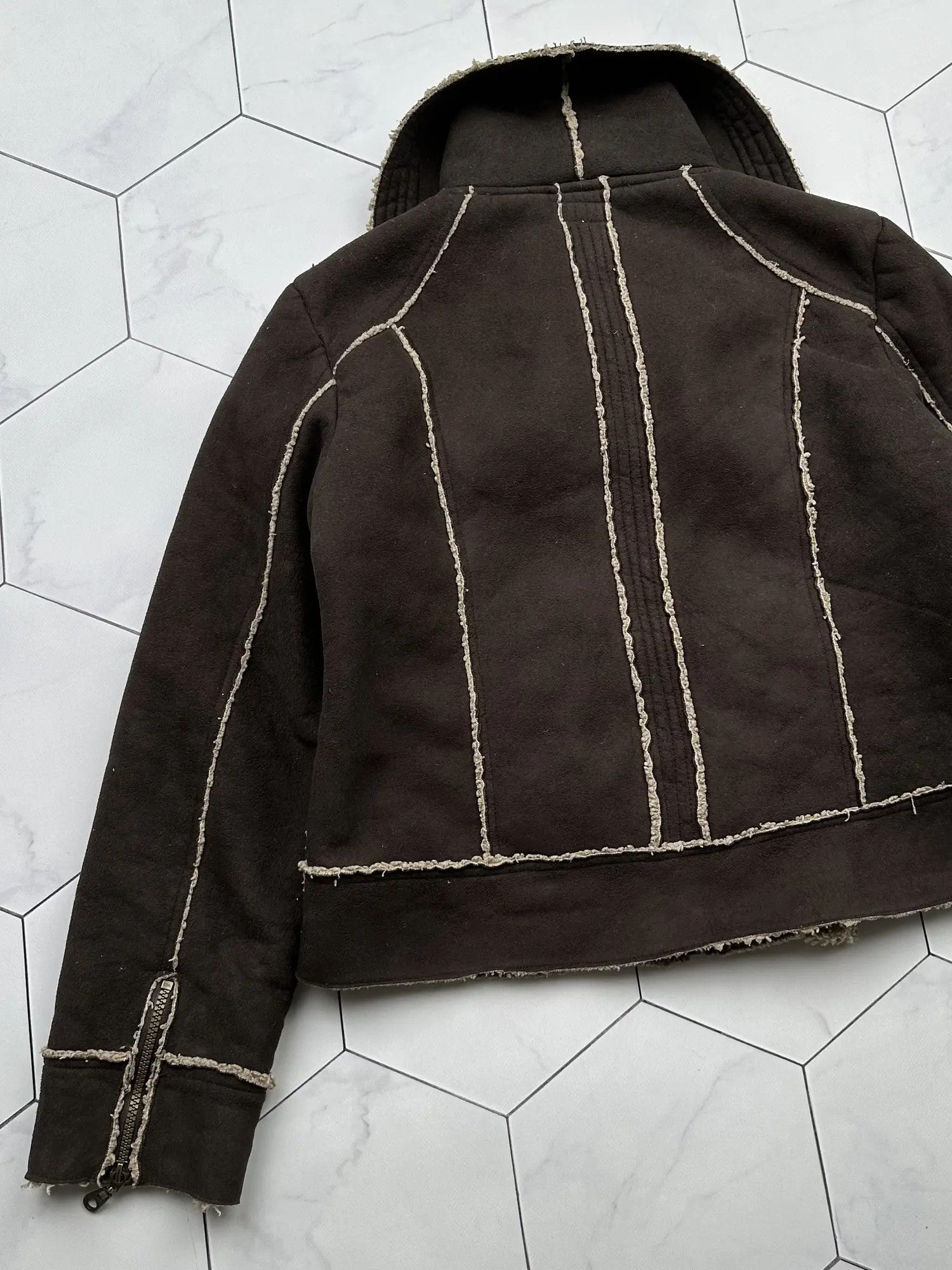 Japanese Brand Vintage Zipped Faux Sheepskin Jacket (B398)E2D15 Size M / US 6-8 / IT 42-44 - 6 Thumbnail
