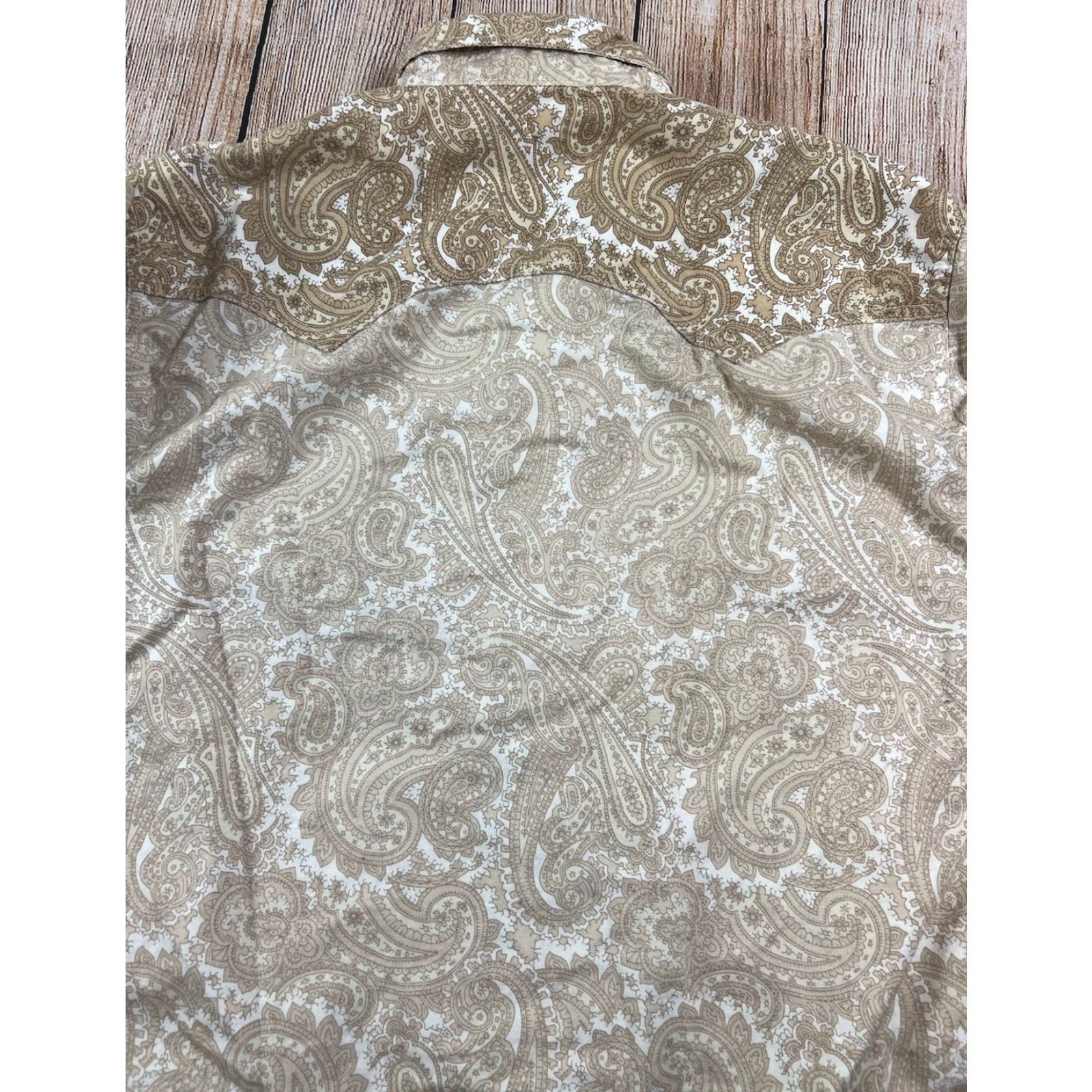 Express Express Western Button-Up Shirt L Mens Paisley Pearl Snap Beige Large Size US L / EU 52-54 / 3 - 6 Thumbnail