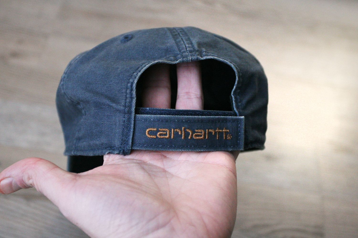 Carhartt Vintage Carhartt Washed Cap Hat Leather patch Logo Workwear Size ONE SIZE - 2 Thumbnail