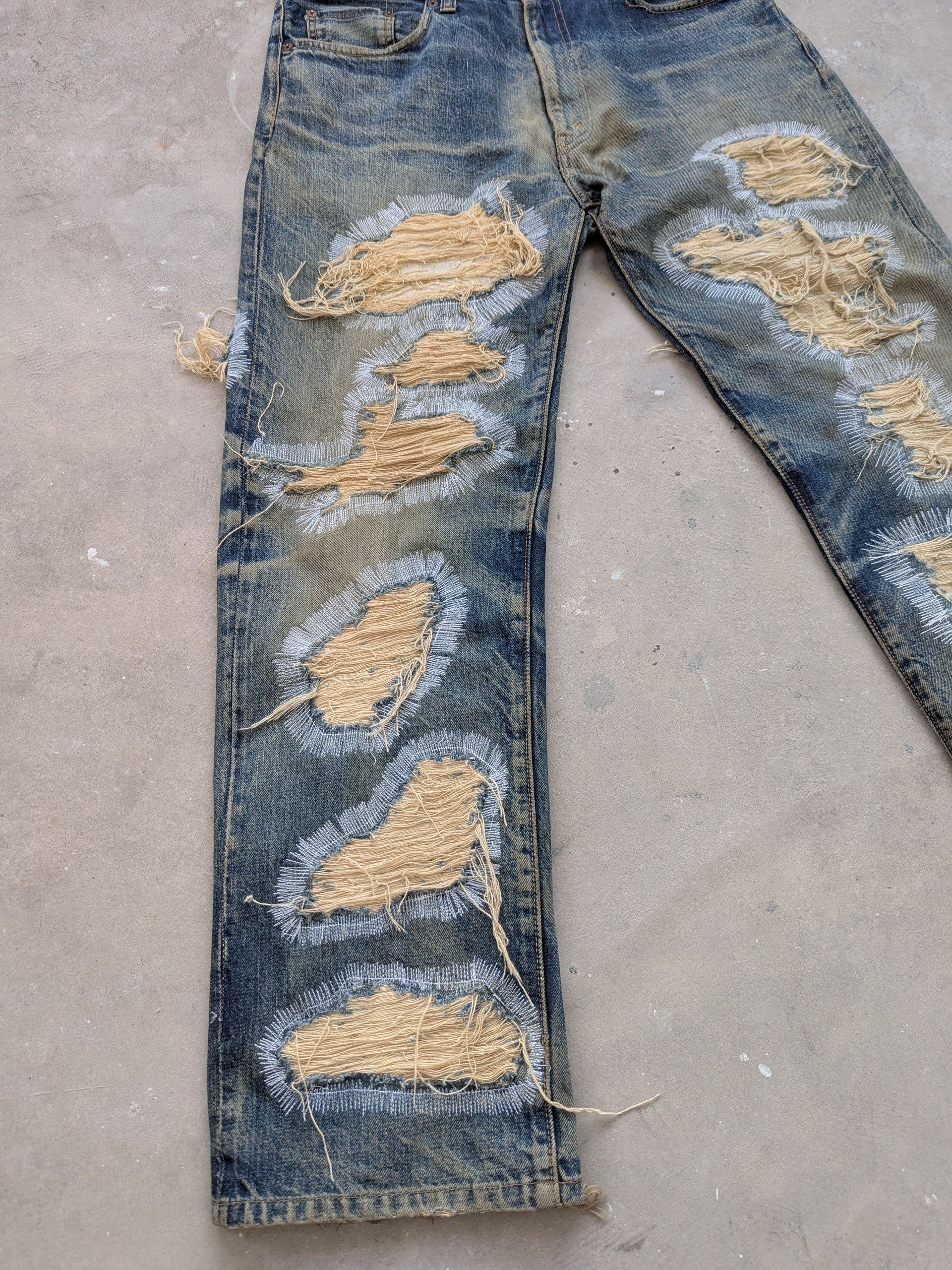 Sugar Cane × Vintage Vintage 90s Sugar Cane Selvedge Distressed Denim Size US 34 / EU 50 - 5 Thumbnail