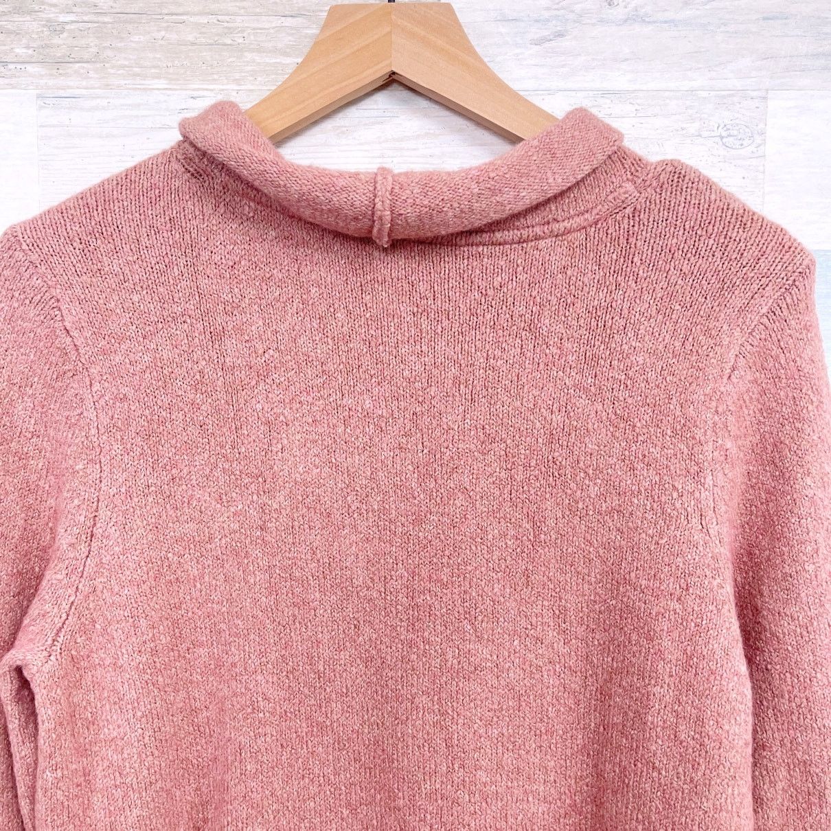 J. Jill J Jill Draped Funnel Neck Sweater Pink Stretch Wool Blend Size M / US 6-8 / IT 42-44 - 4 Thumbnail