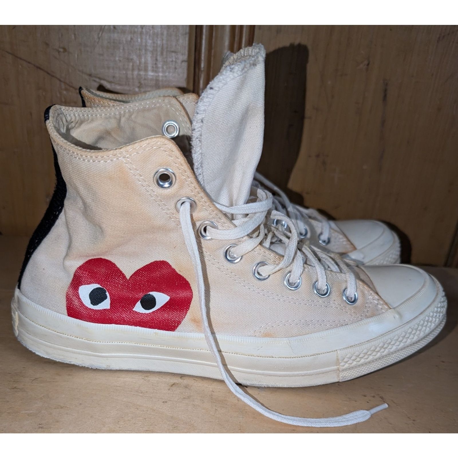 Comme des Garcons PLAY Men’s Converse Comme Des Garcons Play High Top White Size 8 Size US 8 / EU 41 - 1 Thumbnail