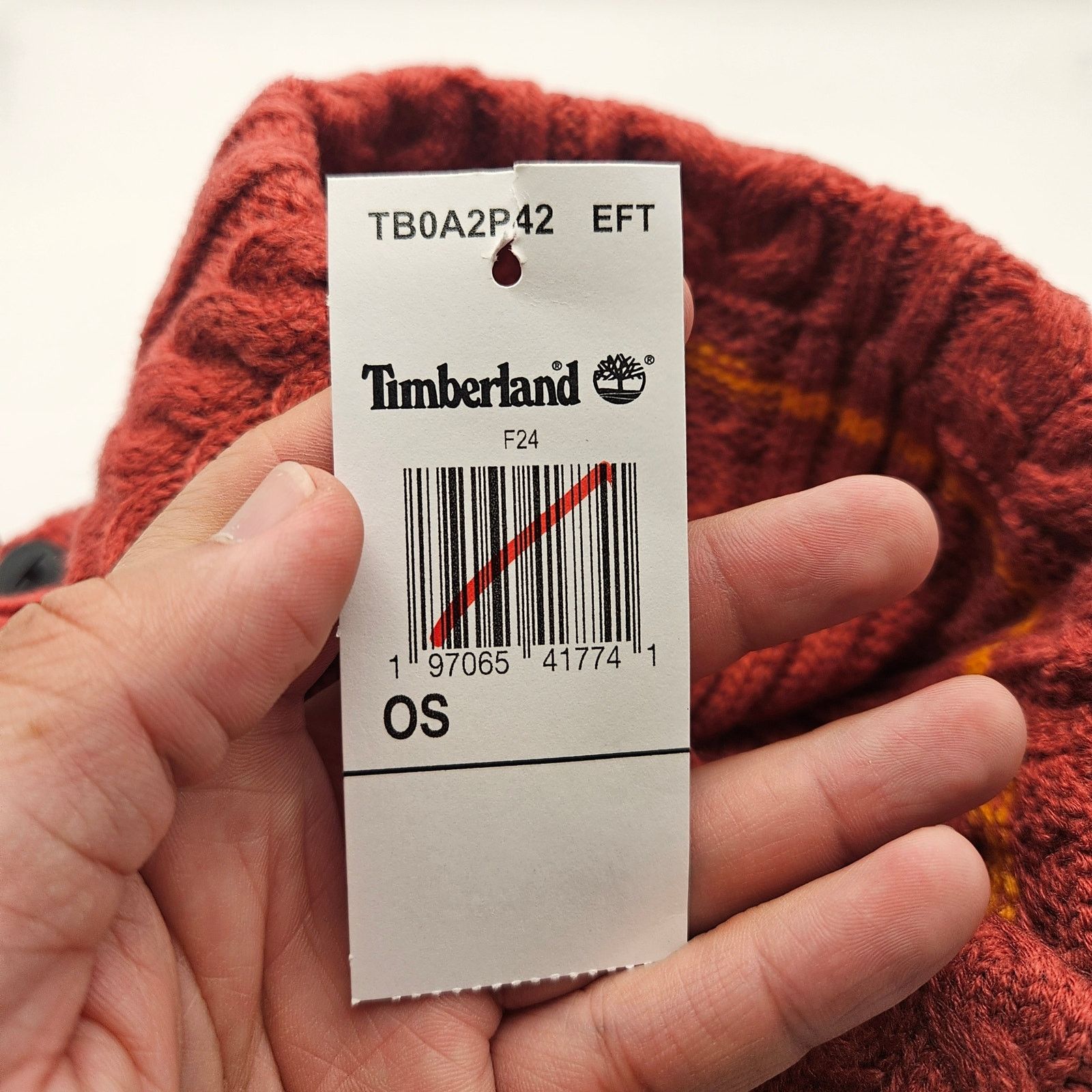 Timberland TIMBERLAND WOMEN'S OS BEANIE LEATHER WHEAT LOGO NWT HAWTHORN Size ONE SIZE - 3 Thumbnail