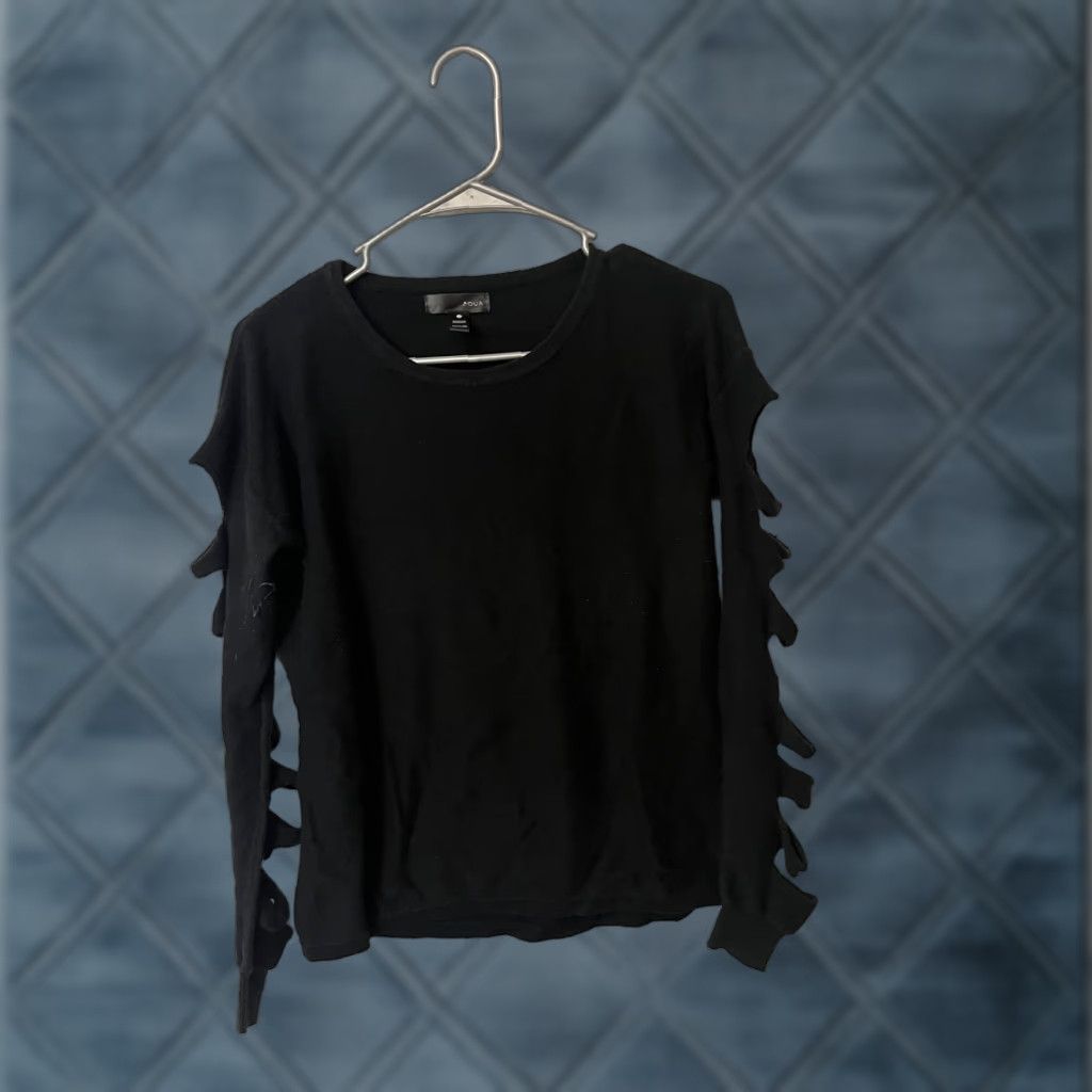 AQUA Aqua Sweater Women Small Black Long Sleeve Round Neck Brick of Cardigans? Size S / US 4 / IT 40 - 1 Thumbnail