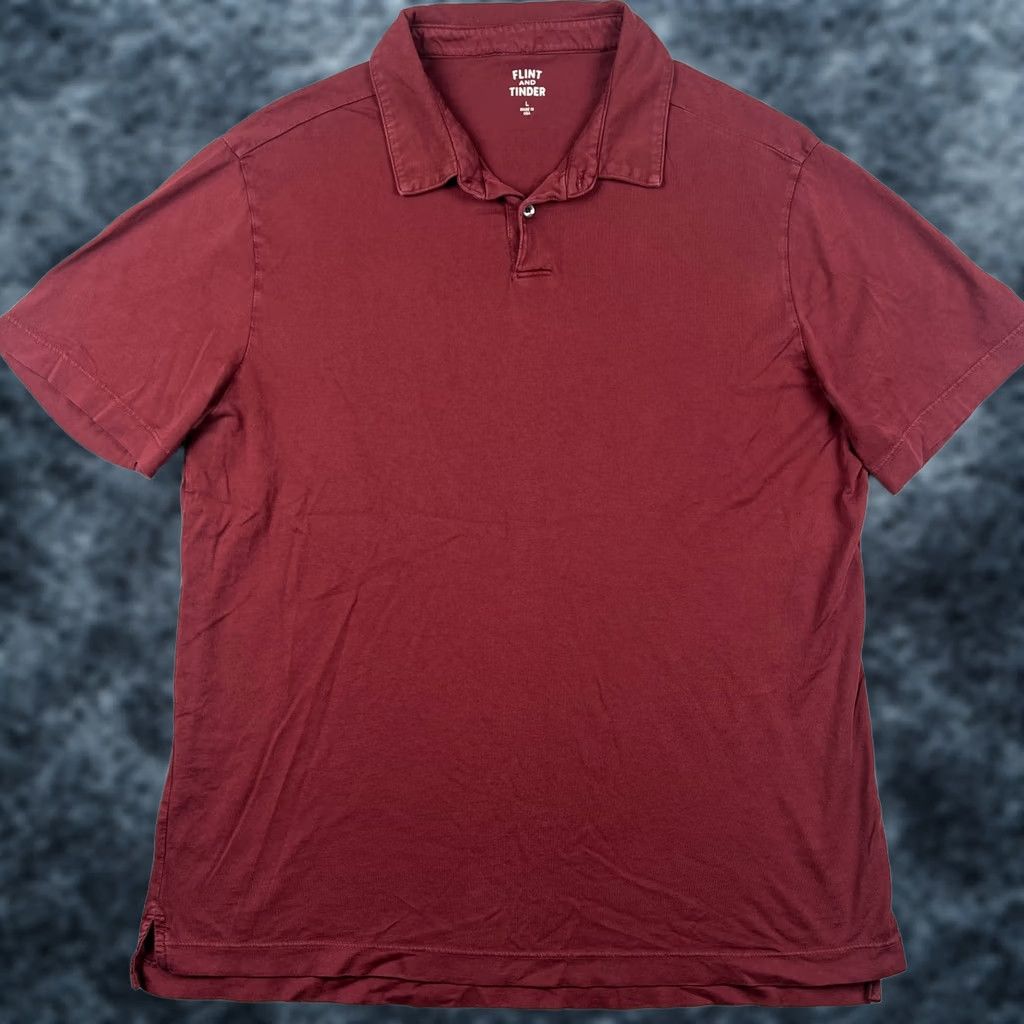 Huckberry Flint & Tinder Polo Shirt Red USA Made Short Sleeve Large Mens Polo Shirt casual Americana USA Classic Boys? Size US L / EU 52-54 / 3 - 1 Thumbnail