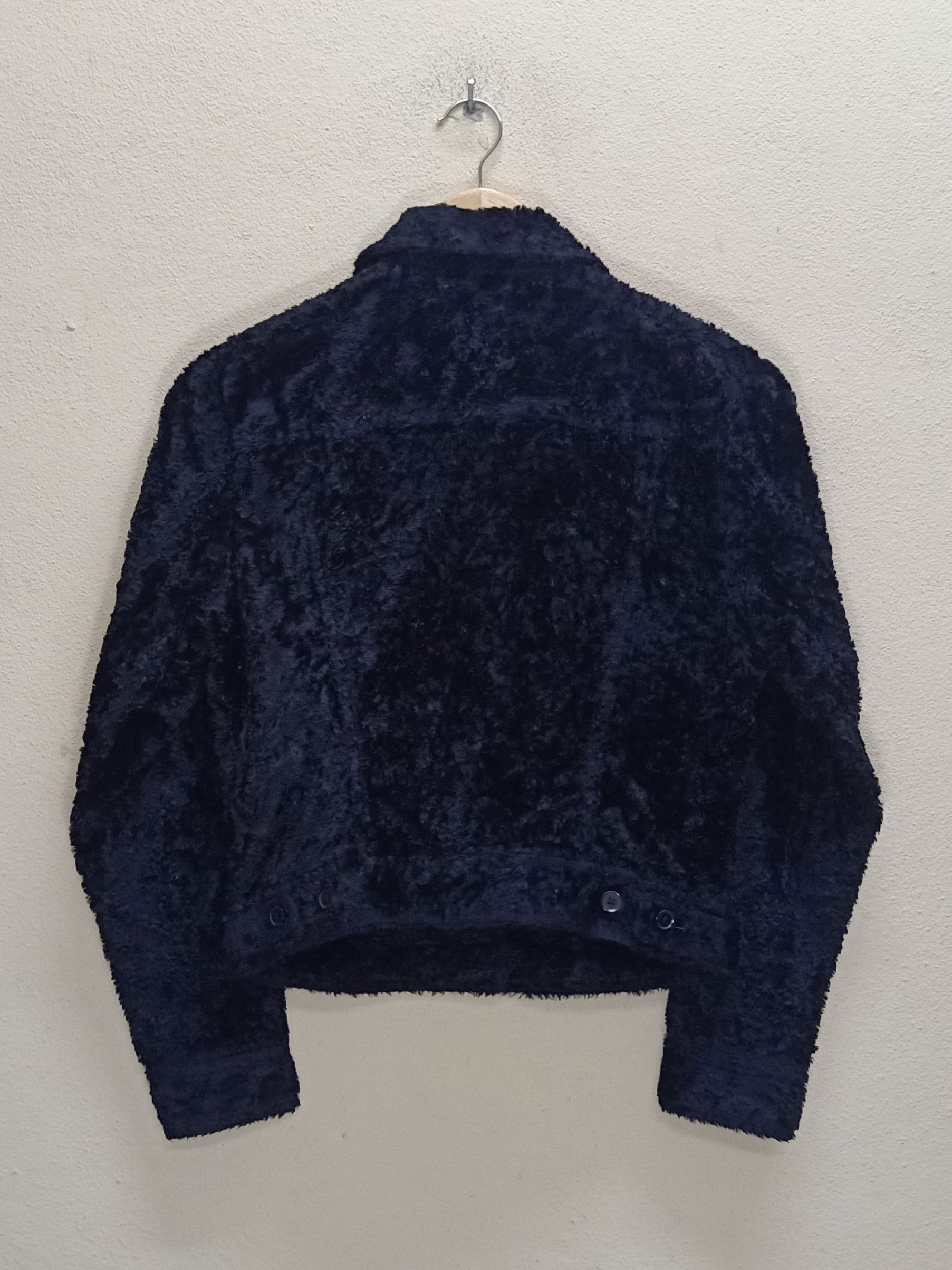 Katharine Hamnett London KATHARINE HAMNETT LONDON Faux Fur Black Cropped Blazer Size M / US 6-8 / IT 42-44 - 3 Thumbnail