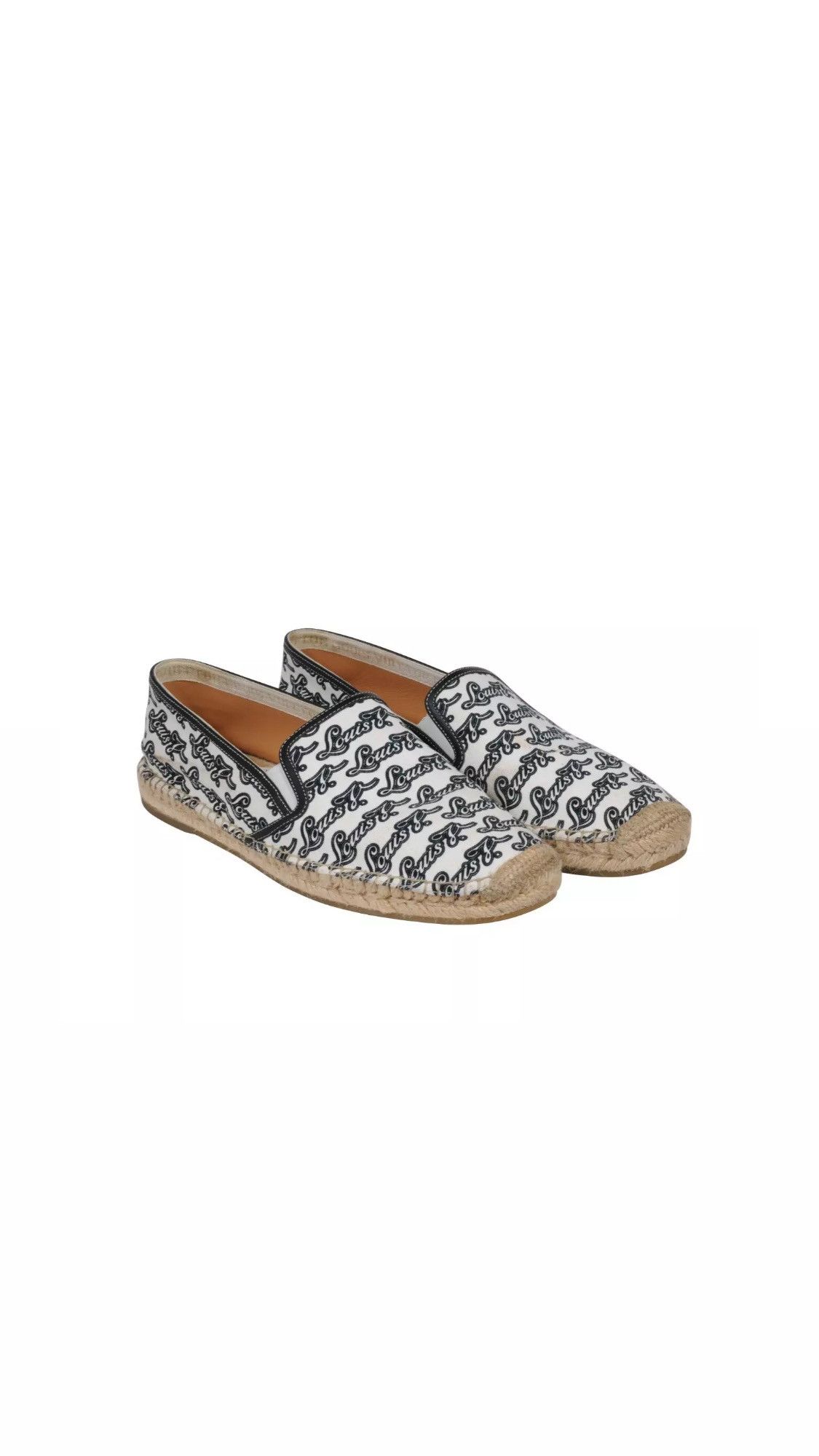 Louis Vuitton Logo Espadrilles White Black Size US 11.5 / EU 44-45 - 17 Thumbnail