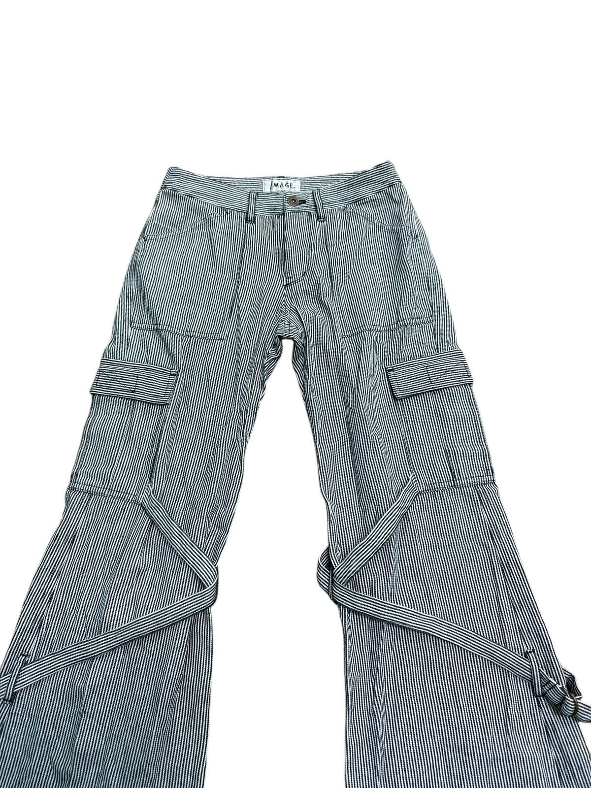 Japanese Brand RARE IMAGE HICKORY BONDAGE CARGO FLARE PANT Size 27" / US 4 / IT 40 - 3 Thumbnail