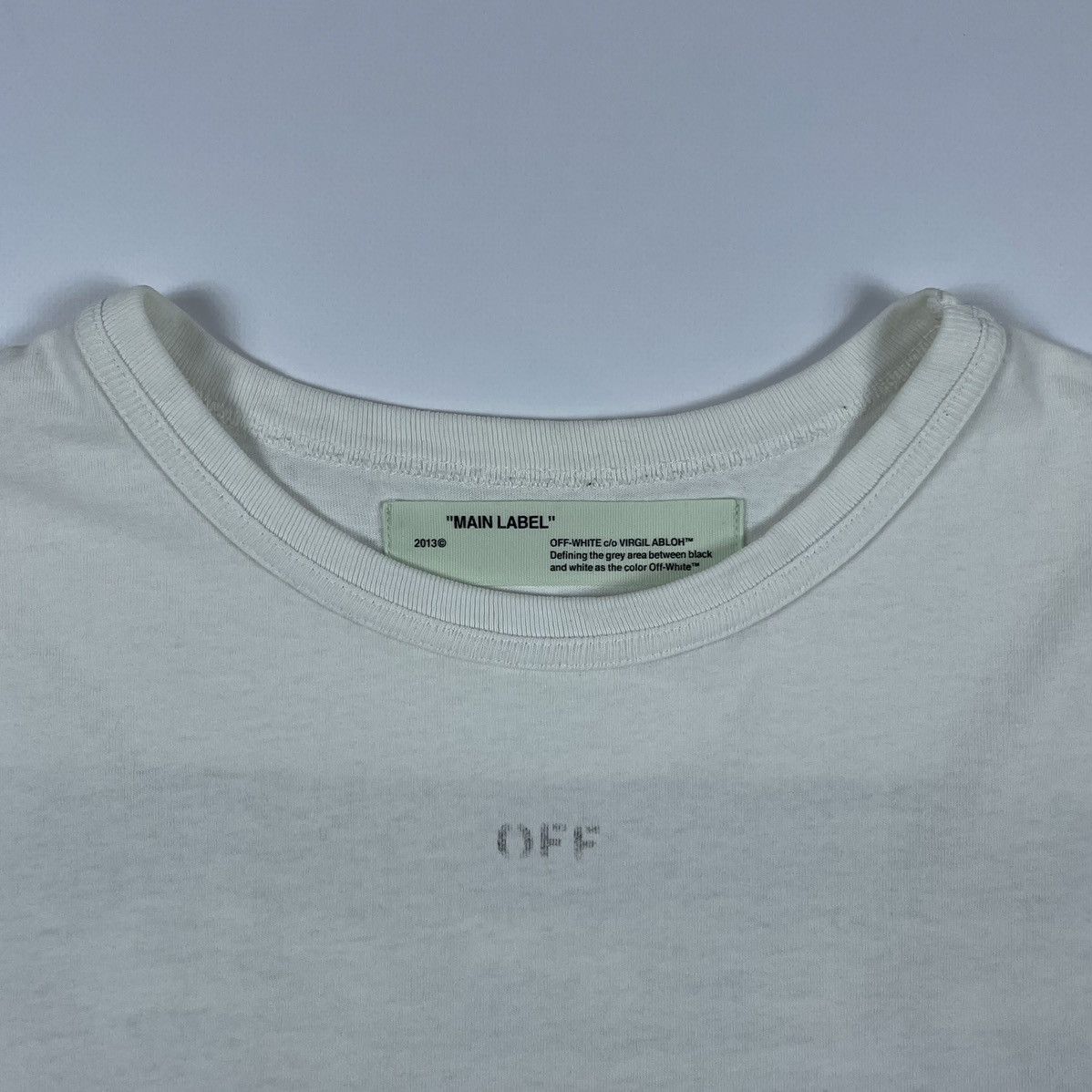 Off White Distressed Faded Black Arrows White T-shirt