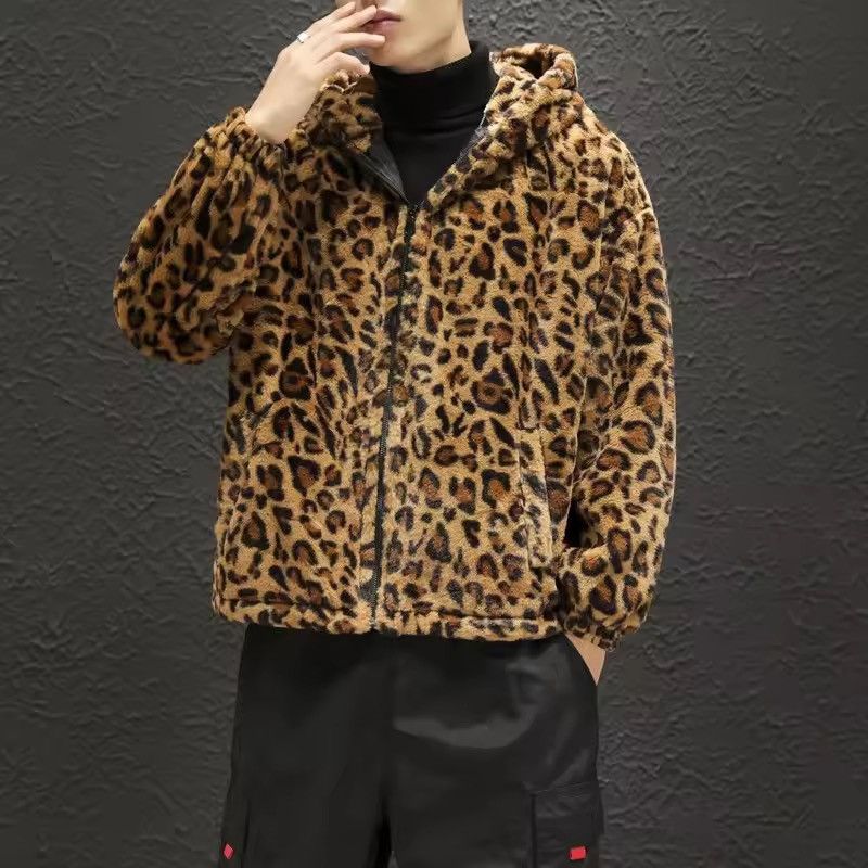 Japanese Brand Leopard Print Fleece Hoodie – Cozy, Trendy Size US XL / EU 56 / 4 - 5 Thumbnail