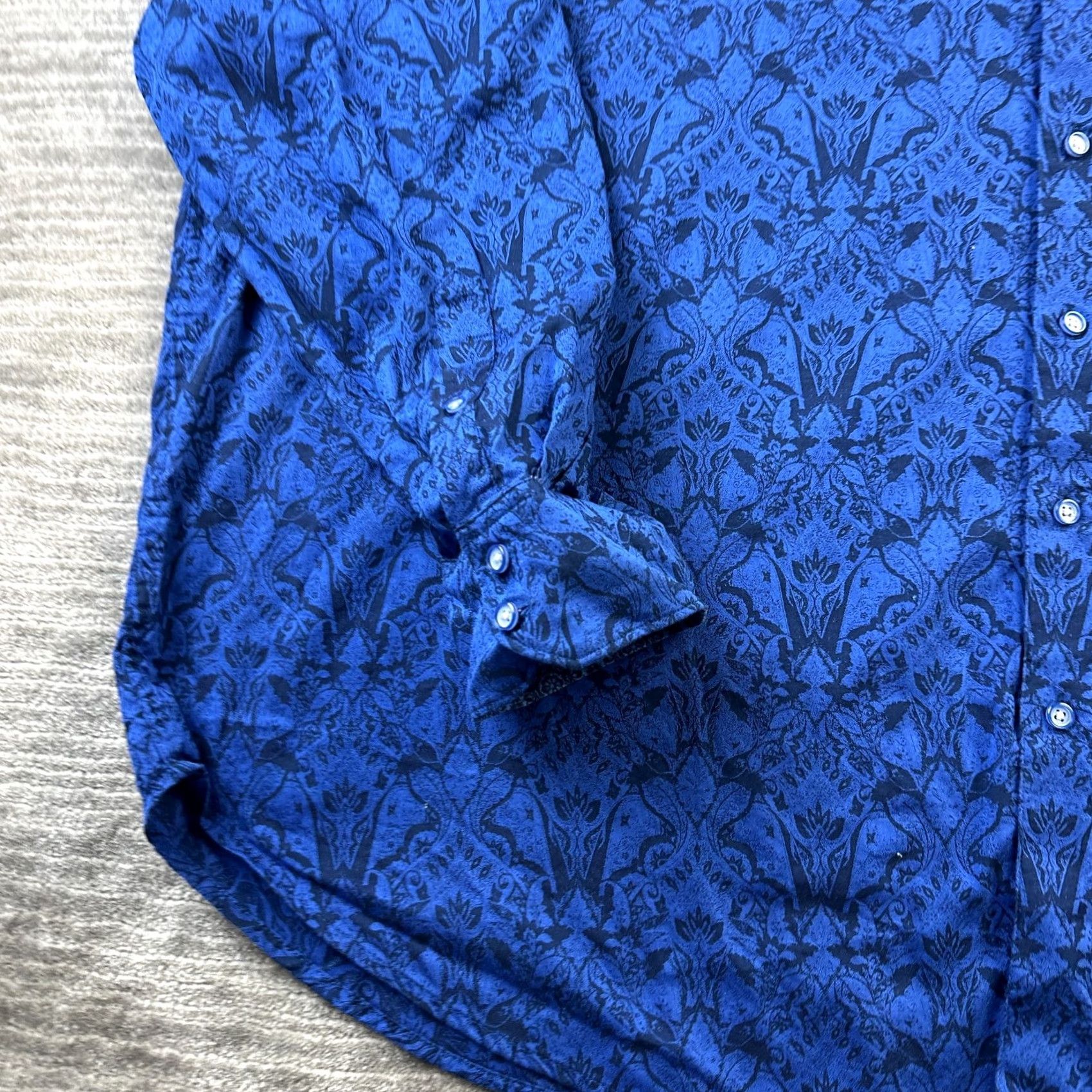 Robert Graham Robert Graham Shirt Mens 4XL Blue Paisley Button-Up Collar Long Sleeve Vintage? No, All Seasons, Classic Fit, Cotton, Button Size US XXL / EU 58 / 5 - 5 Thumbnail