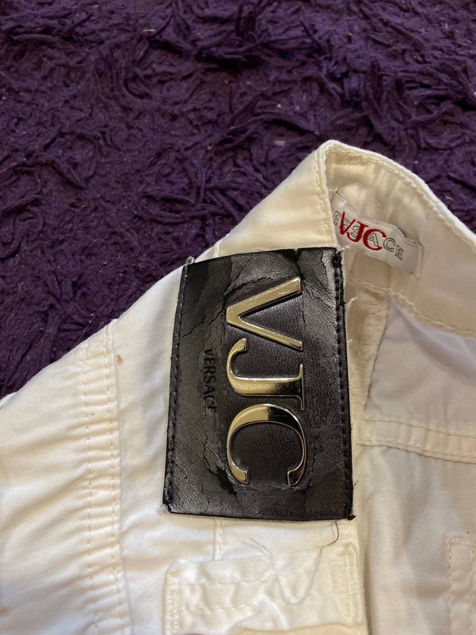 Versace Denim pants white luxury vintage Versace jeans Y2K Size US 27 - 4 Thumbnail