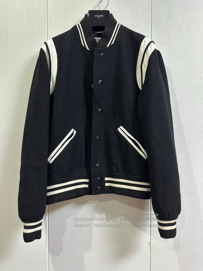 Saint Laurent Paris Saint Laurent Wool Leather Varsity Jacket. Size US L / EU 52-54 / 3 - 1 Thumbnail