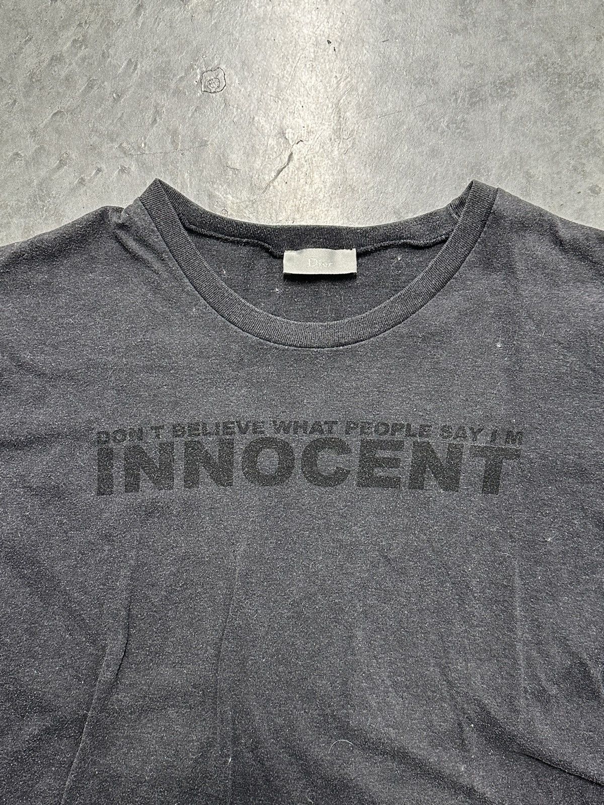 2008 Dior “I’m Innocent” Funny Faded Black Tee