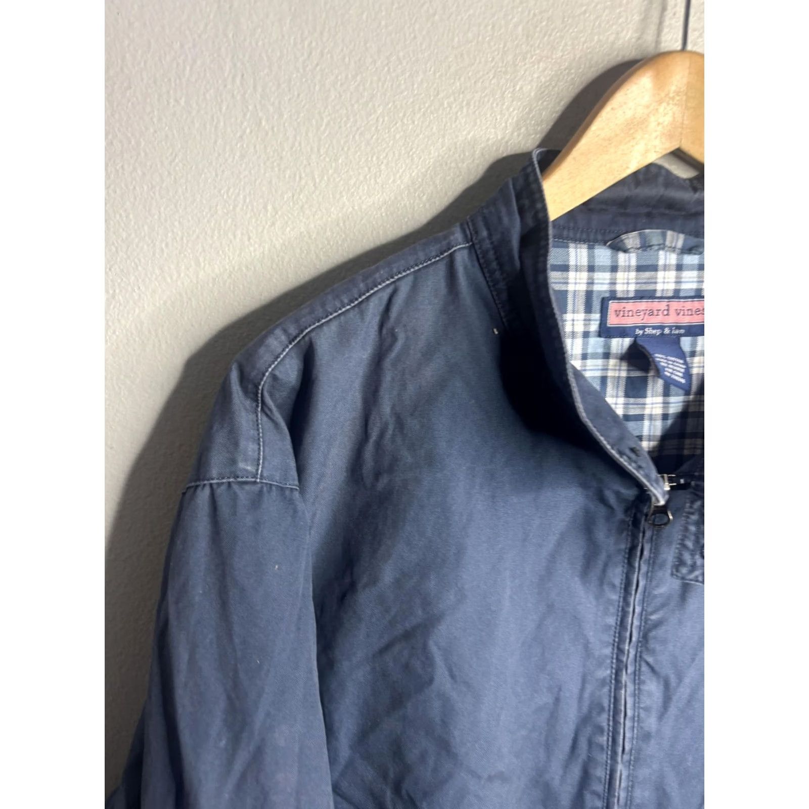Vineyard Vines Vineyard Vines Jacket Mens XL Blue Cotton Bomber Full Zip Plaid Lined Casual Size US XL / EU 56 / 4 - 2 Thumbnail