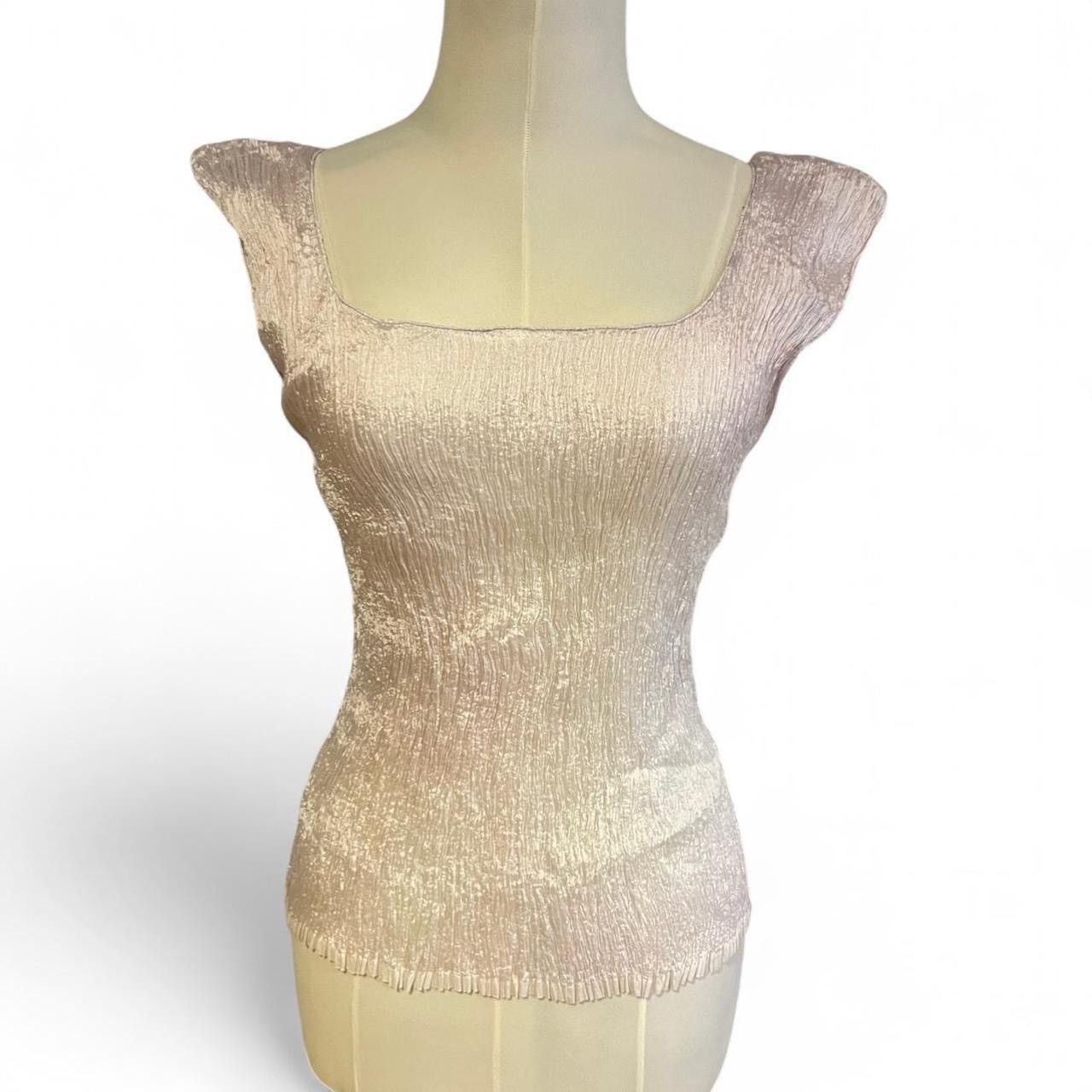Other Vintage Y2K Pearl baby pink pleated tank top🦪 Size M / US 6-8 / IT 42-44 - 4 Thumbnail