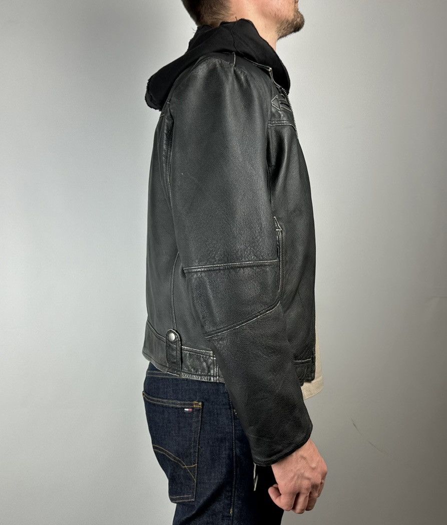 Genuine Leather Distressed Detachable Hood Real Leather Biker Jacket Size 48 Size US M / EU 48-50 / 2 - 3 Thumbnail