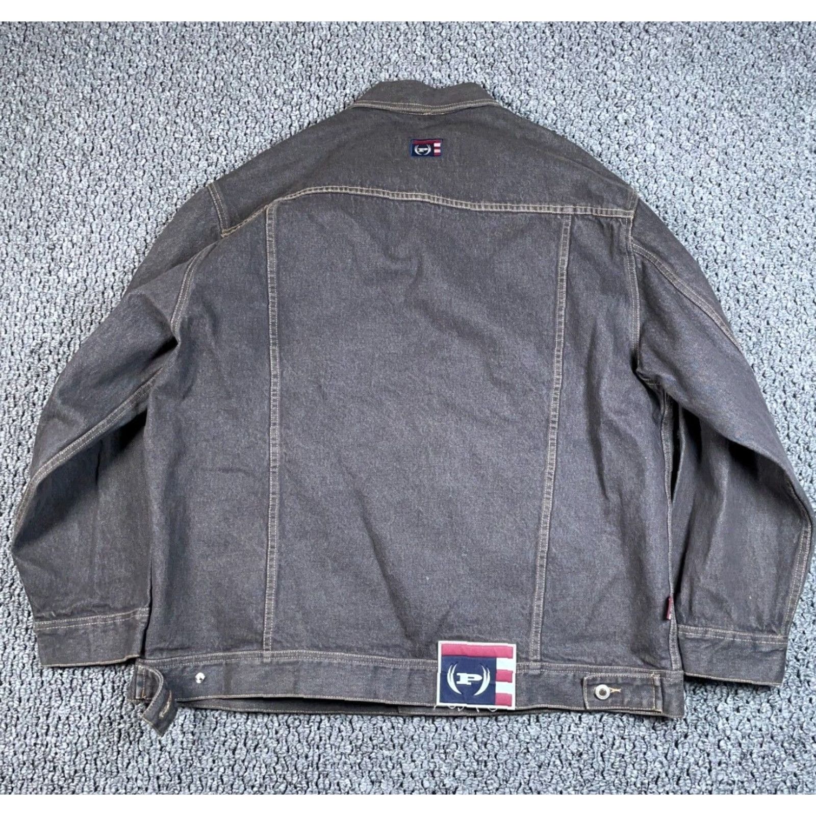 Phat Farm VINTAGE Phat Farm Jean Jacket Men's 2XL Gray Denim Streetwear Hip Hop Retro Size US 39 - 2 Thumbnail