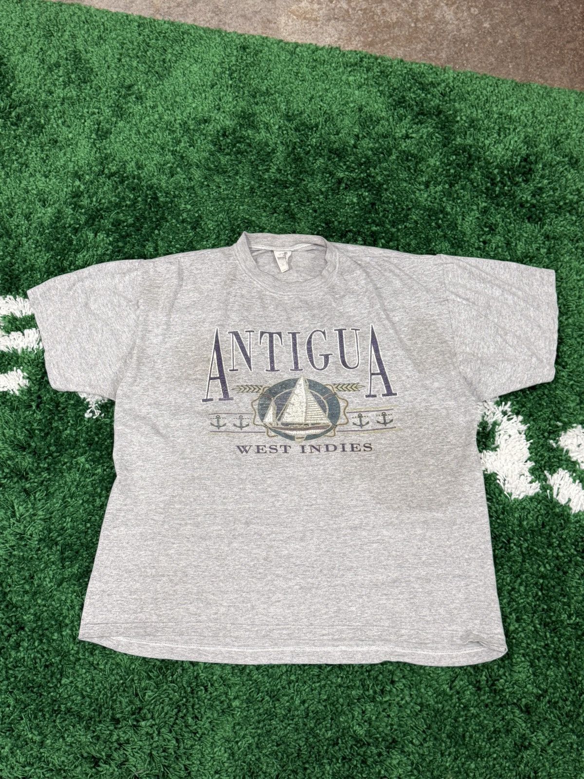 Vintage Vintage Worn + Distressed Antigua West Indies Sail Boat Tee Size US XL / EU 56 / 4 - 1 Thumbnail