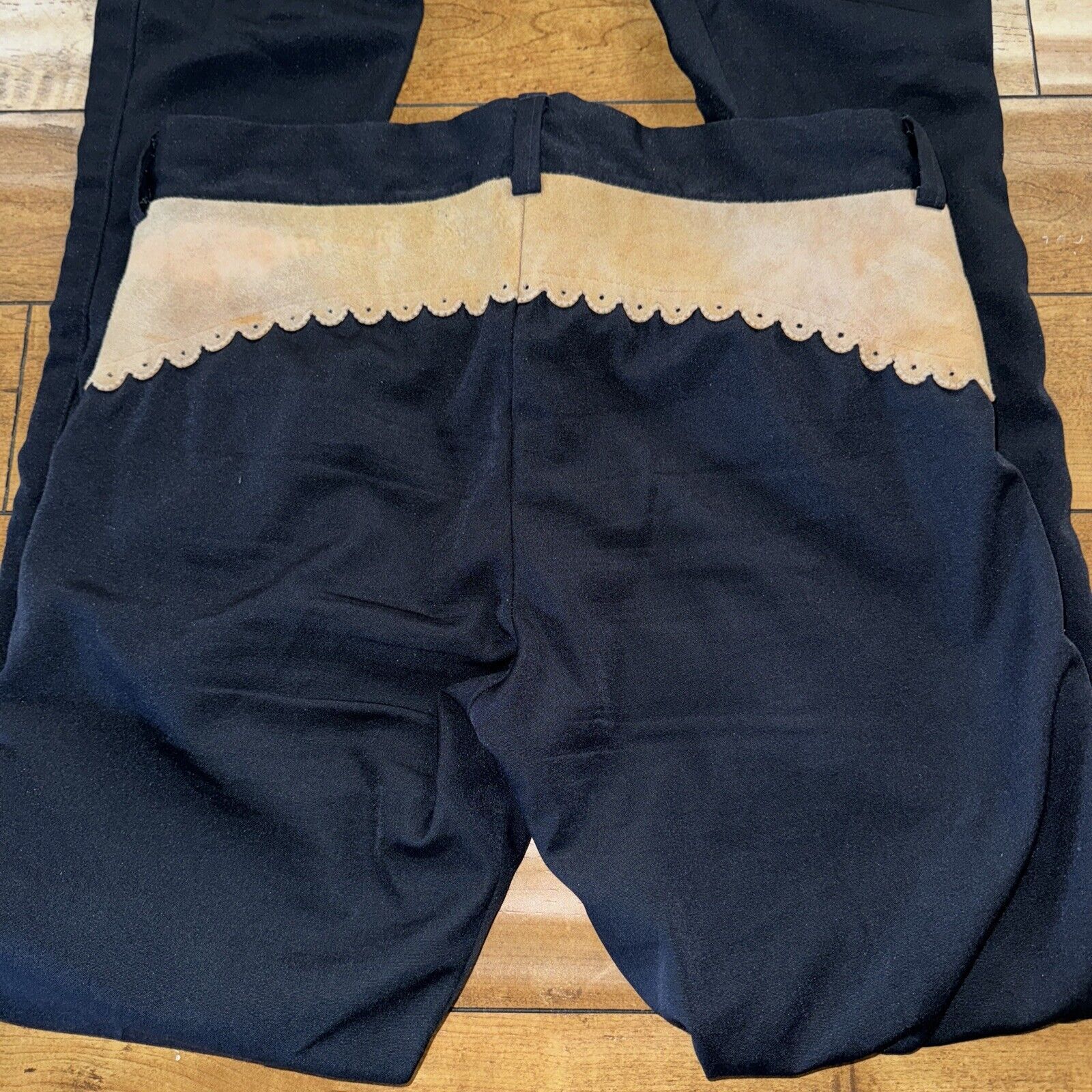 Japanese Brand × Vintage × Western Mountaineering Vintage Western Style Cow Hyde Leather Navy Pant 36x33 Size US 36 / EU 52 - 8 Thumbnail