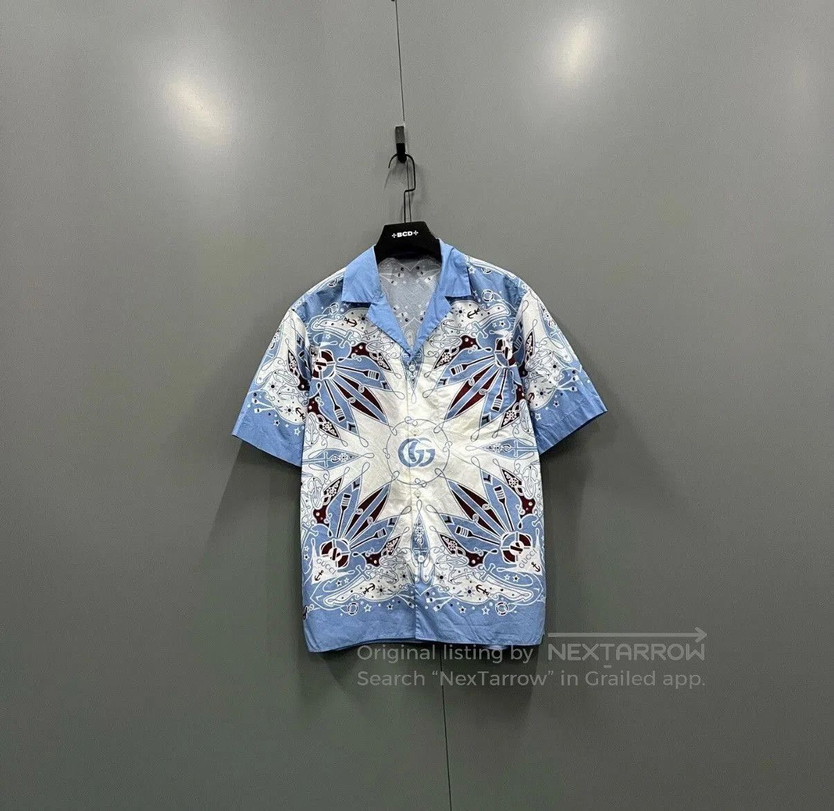 Gucci Blue Patterned Short Sleeve Shirt. Size US S / EU 44-46 / 1 - 1 Thumbnail
