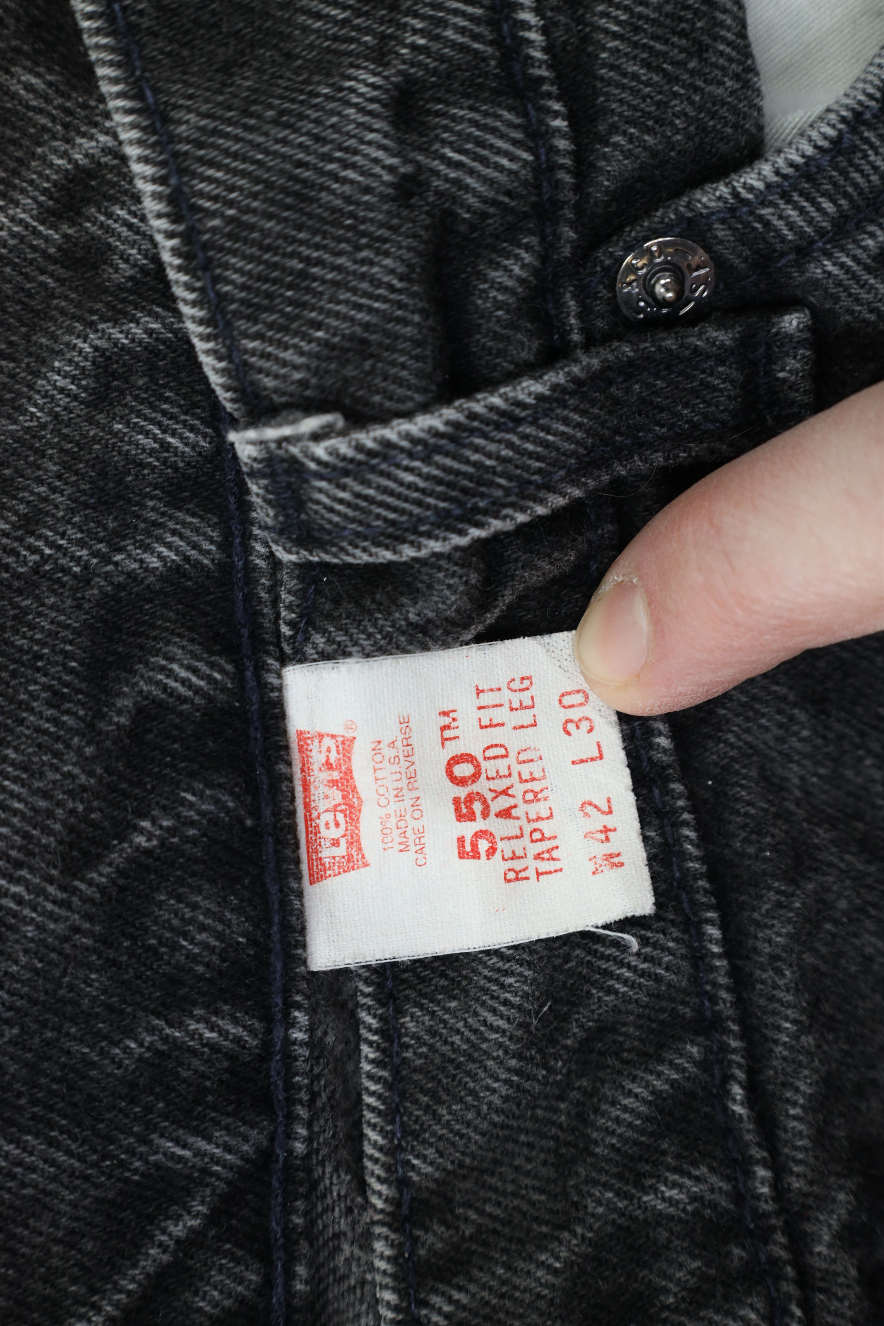 Levi's × Vintage Vintage 90s Levis 550 Orange Tab Leg Jeans Black USA Size US 40 / EU 56 - 8 Thumbnail