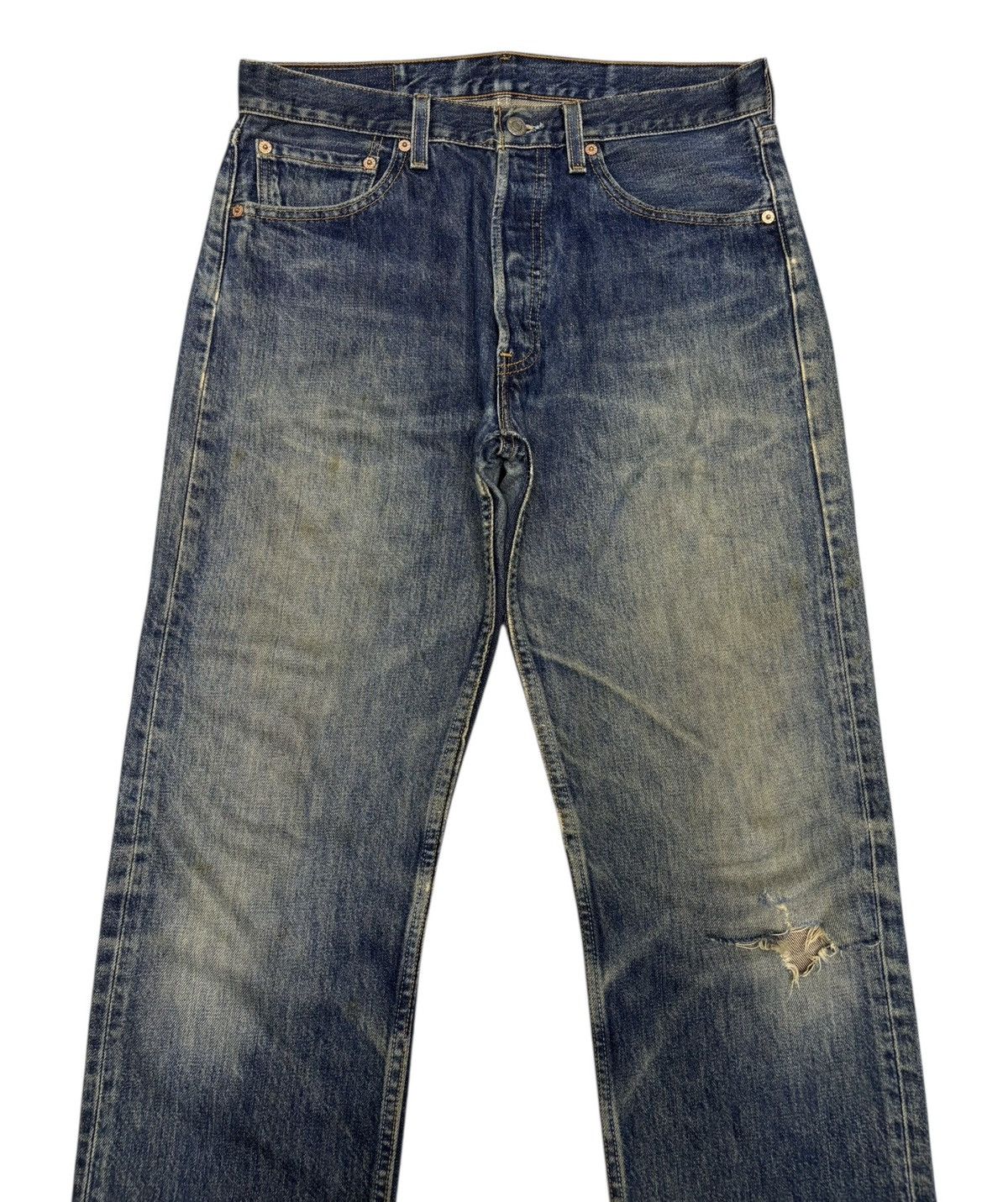 Kapital 🔥VINTAGE LEVIS 501 DISTRESSED PATINA AGED DENIM JEANS Size US 32 / EU 48 - 5 Thumbnail