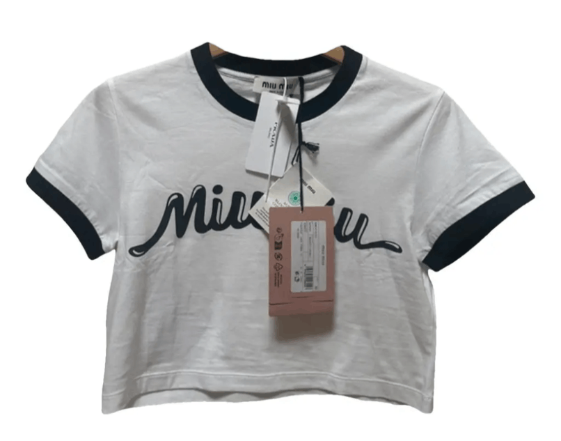 Miu Miu Miu Miu cotton jersey crop T-shirt Size M / US 6-8 / IT 42-44 - 1 Preview
