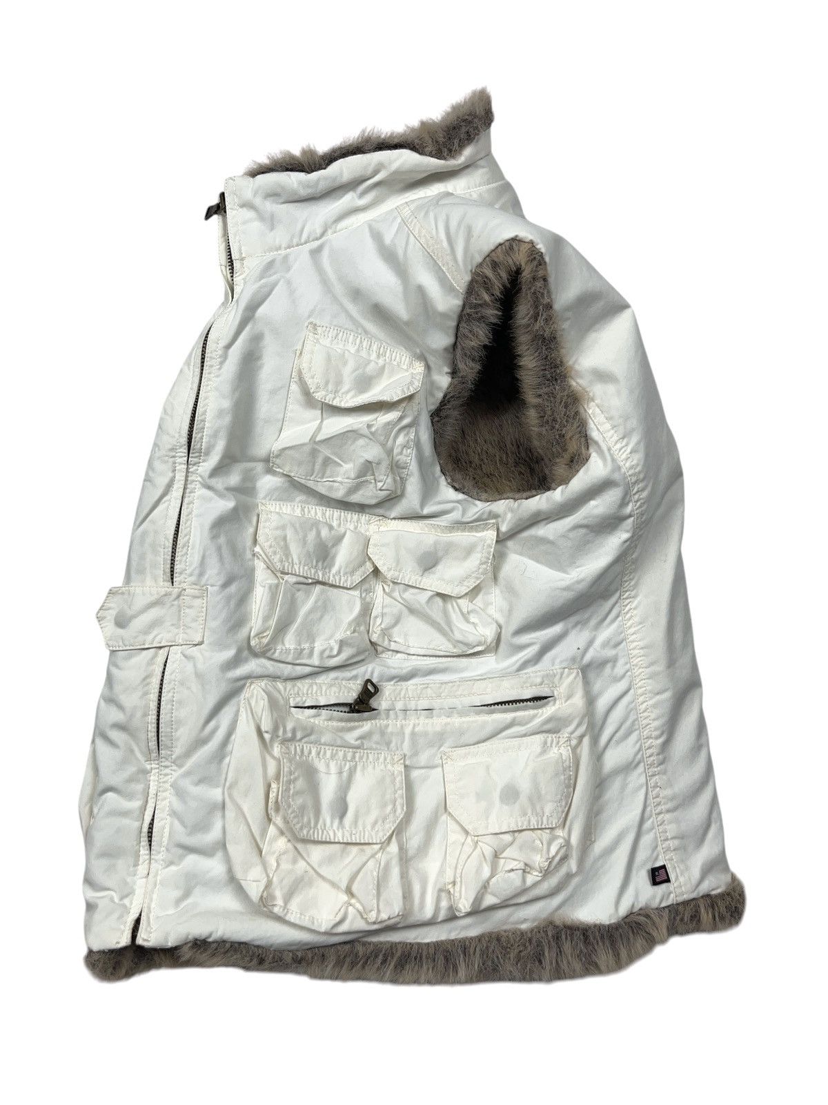 Ralph Lauren × Vintage Vintage Ralph Lauren Multi Pocket Faux Fur Vest Size M / US 6-8 / IT 42-44 - 2 Thumbnail