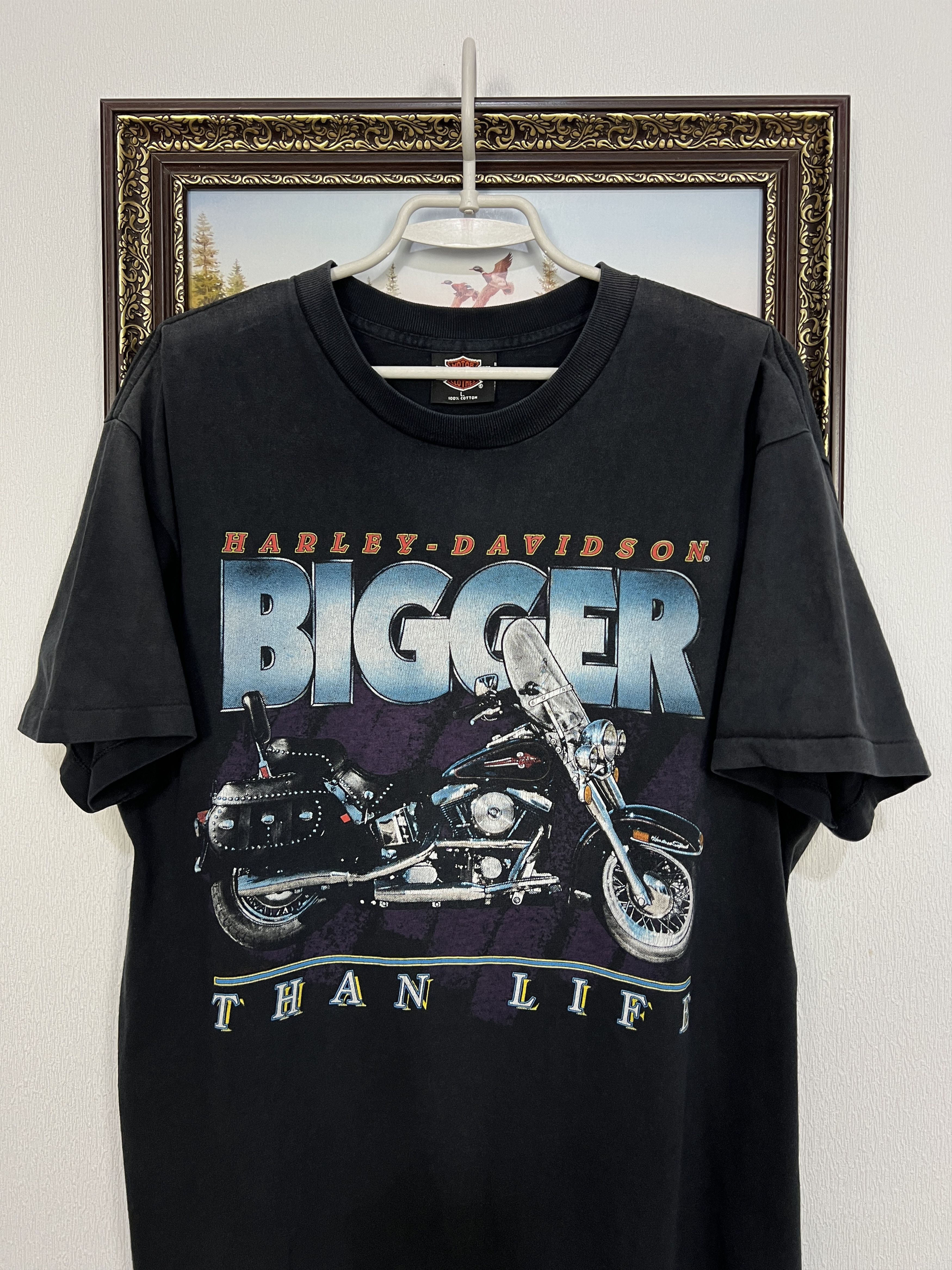 Harley Davidson Harley Davidson Bigger Than Life Bike Tee Shirt Jersey Size US L / EU 52-54 / 3 - 2 Thumbnail