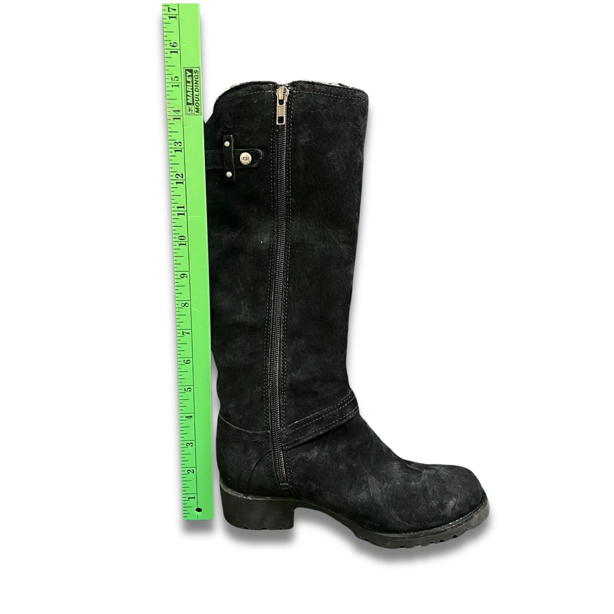 Ugg UGG Jillian Shearling Riding Boots Size 5 Black Suede Women' Size US 5 / IT 35 - 9 Thumbnail