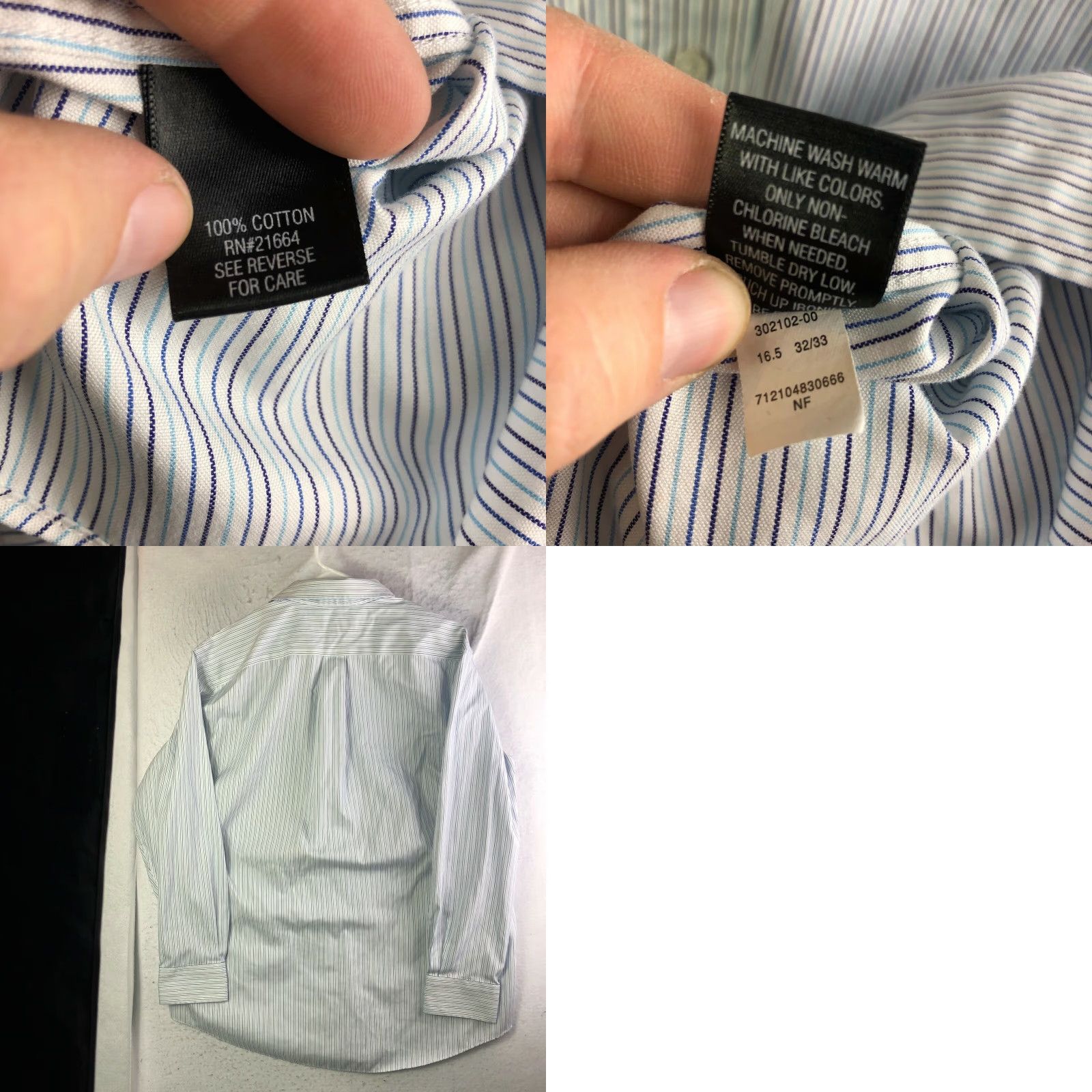 Croft & Barrow Croft & Barrow Pinpoint Non Iron Mens 16.5 32/33 White Striped Long Sleeve Shirt Size US XL / EU 56 / 4 - 8 Thumbnail