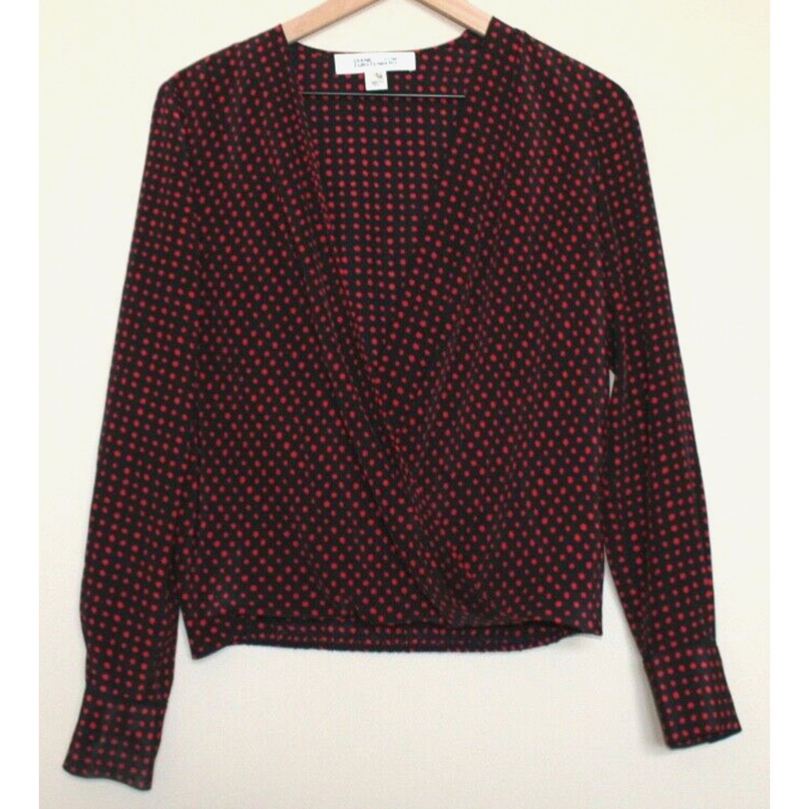 Diane von Furstenberg Diane von Furstenberg Blouse Shirt Drape Silk Dot Size 2 Size XS / US 0-2 / IT 36-38 - 2 Thumbnail