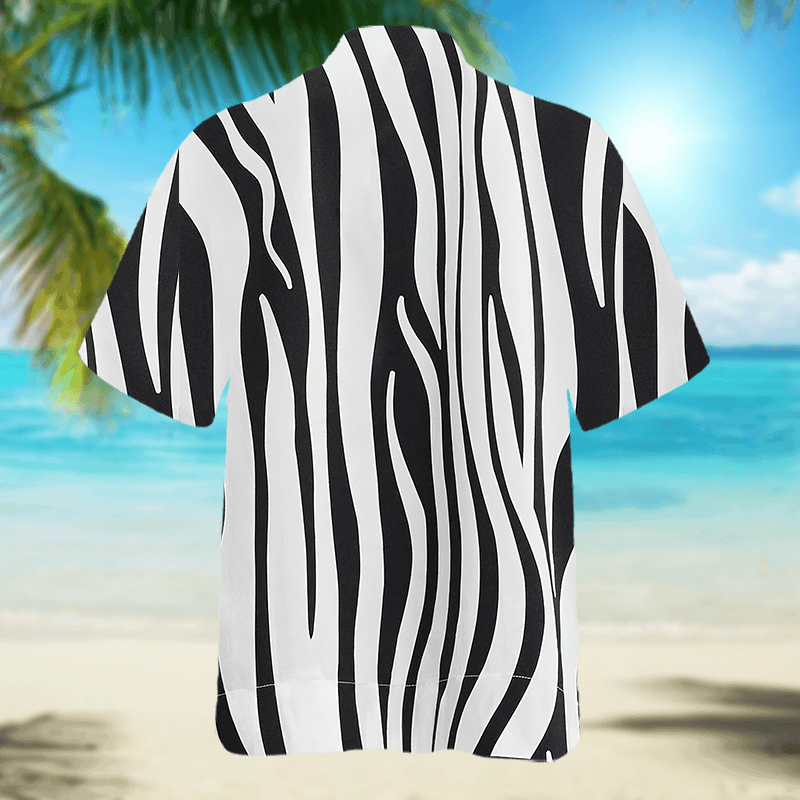 The Unbranded Brand Black and White Zebra Print Mens Short Sleeved Shirt Size US S / EU 44-46 / 1 - 5 Thumbnail