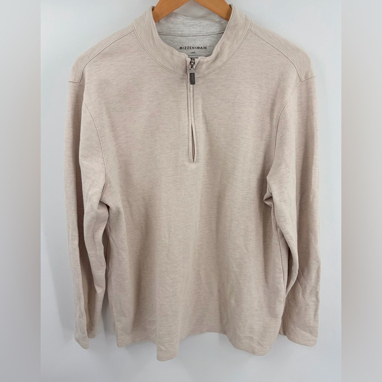 Mizzen+Main Mizzen + Main men’s quarter zip pullover oatmeal heather L Size US L / EU 52-54 / 3 - 1 Thumbnail