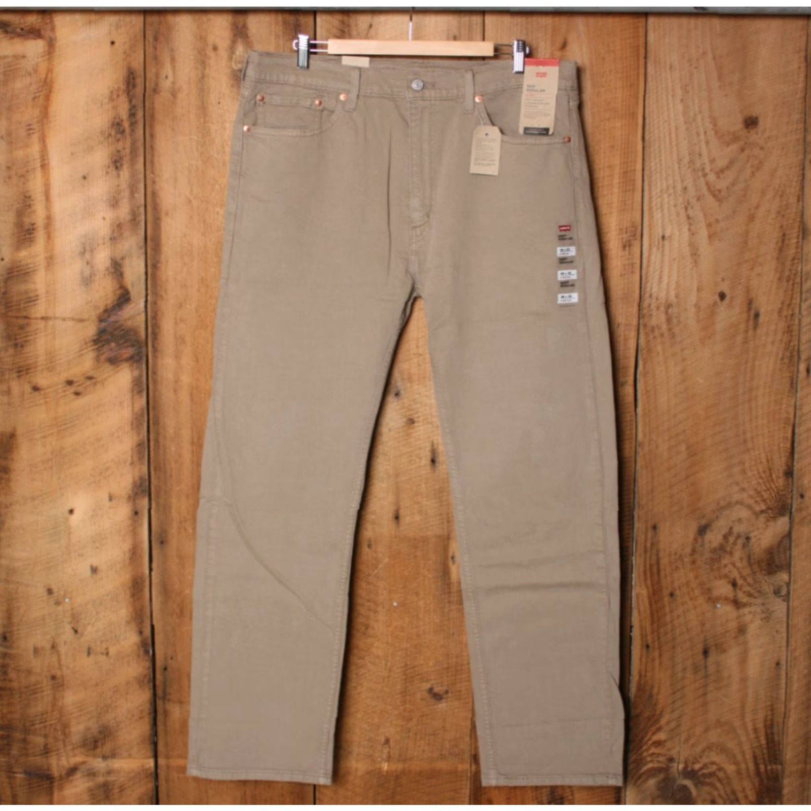 Levi's LEVI'S 505 Khaki Eco Ease Regular Fit Straight Leg Denim Jeans 38x32 Mens Slim Beige Color Size US 38 / EU 54 - 2 Thumbnail