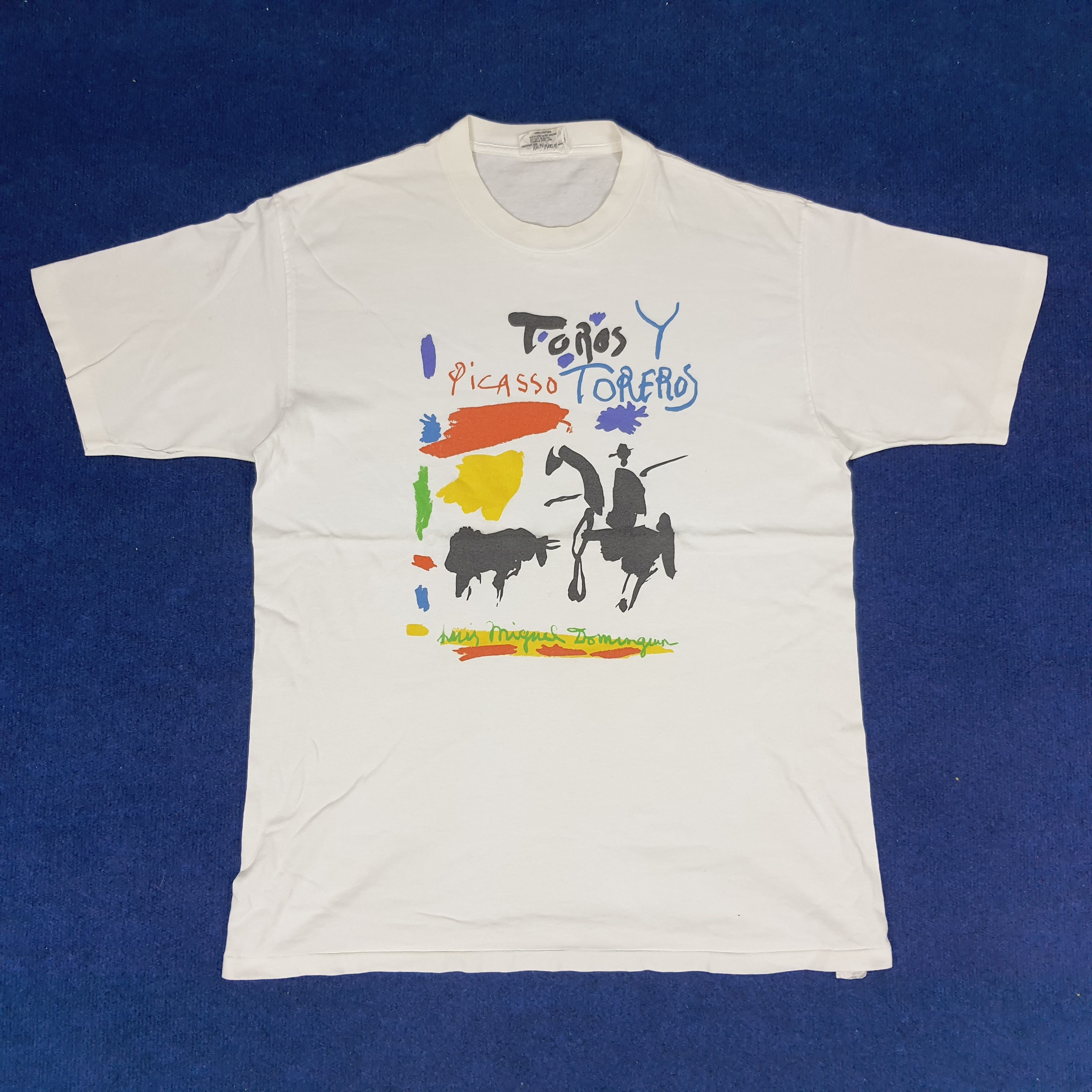 Vintage Vintage PICASSO Toreros Ralph Marlin Art T-shirt Size US L / EU 52-54 / 3 - 1 Thumbnail