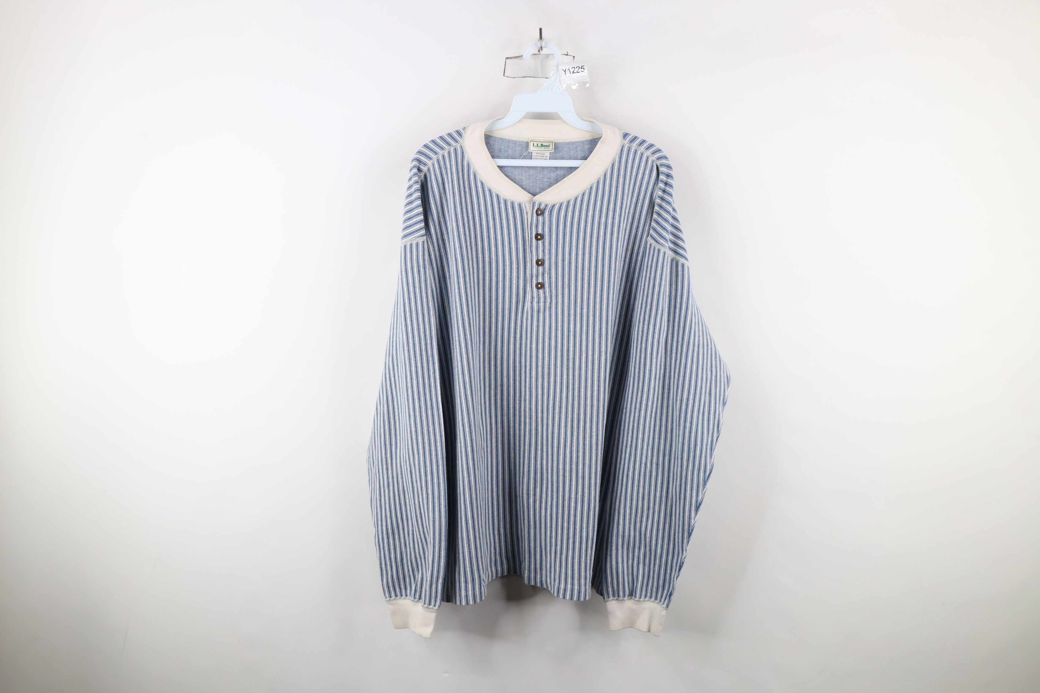 L.L. Bean × Vintage Vintage 90s LL Bean Long Sleeve Henley T-Shirt USA Cotton Size US XL / EU 56 / 4 - 1 Thumbnail