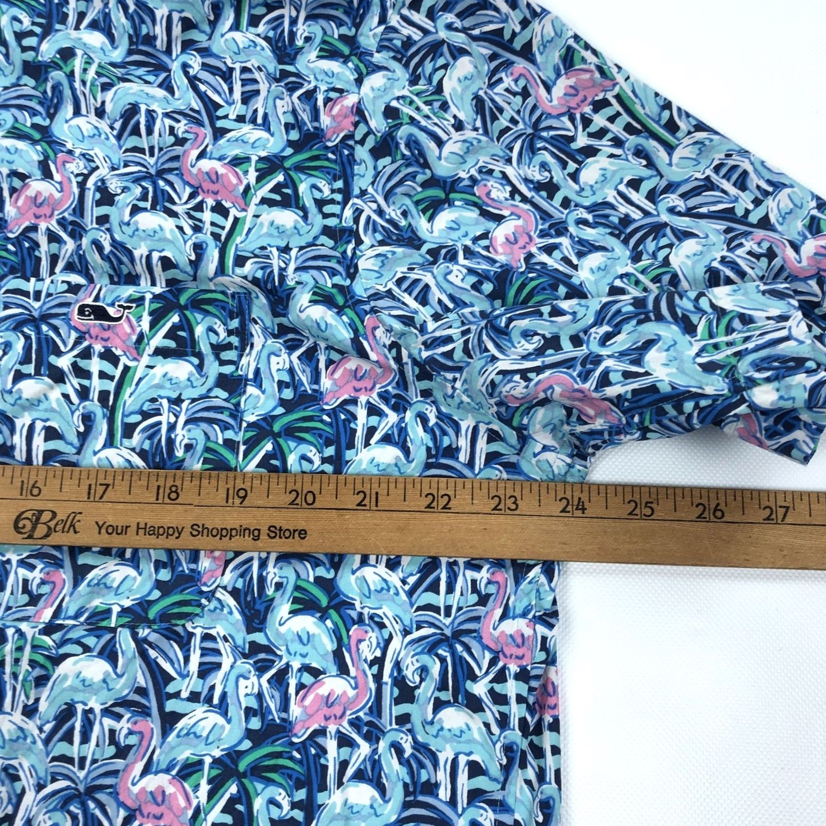Vineyard Vines VINEYARD VINES Men's L Performance Tucker Flamingo Button-Down Shirt Shirt Adults Short Sleeve Embroidered Logo Pockets Tropical Beach 90s? Size US L / EU 52-54 / 3 - 6 Thumbnail