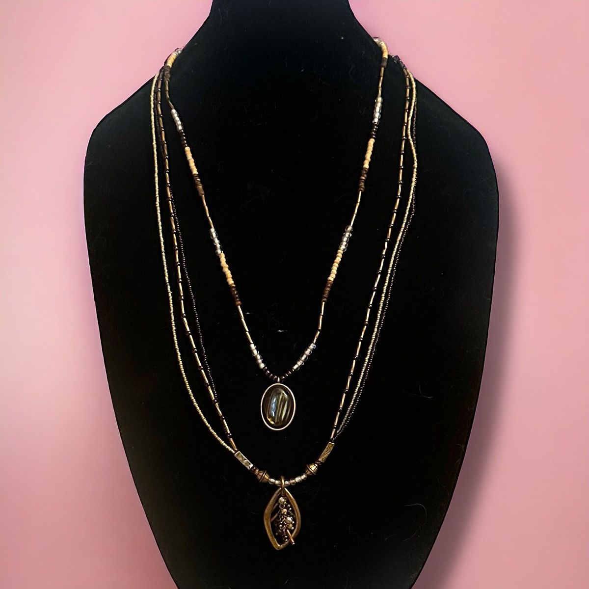 Chicos Chico’s long multi strand bead pendant necklace Size ONE SIZE - 1 Thumbnail