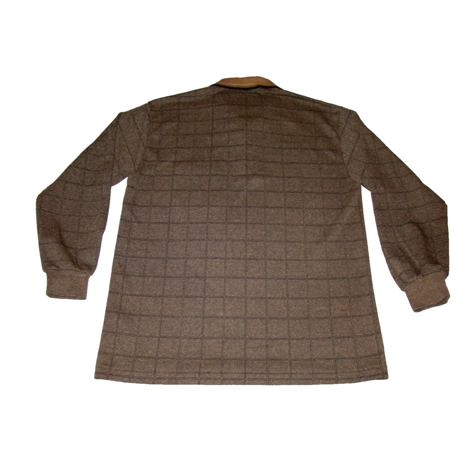 Vintage VINTAGE Crocodile 105 Men’s Medium Brown Plaid Long Sleeve Polo Shirt Size US M / EU 48-50 / 2 - 7 Thumbnail