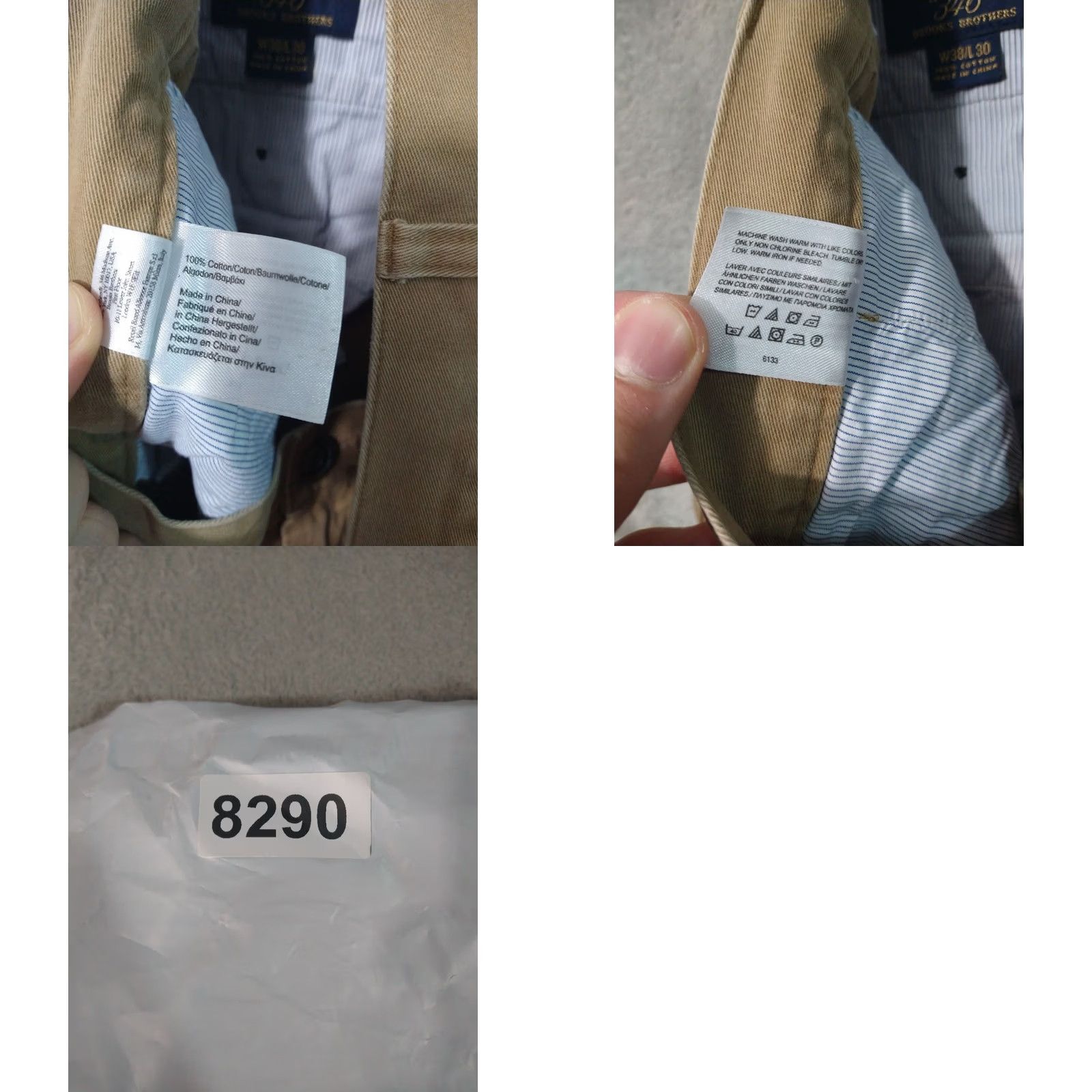 Brooks Brothers Brooks Brothers Pants Mens 38x30 Beige Chino Pleated Cuffed Straight Leg Cotton Size US 38 / EU 54 - 8 Thumbnail