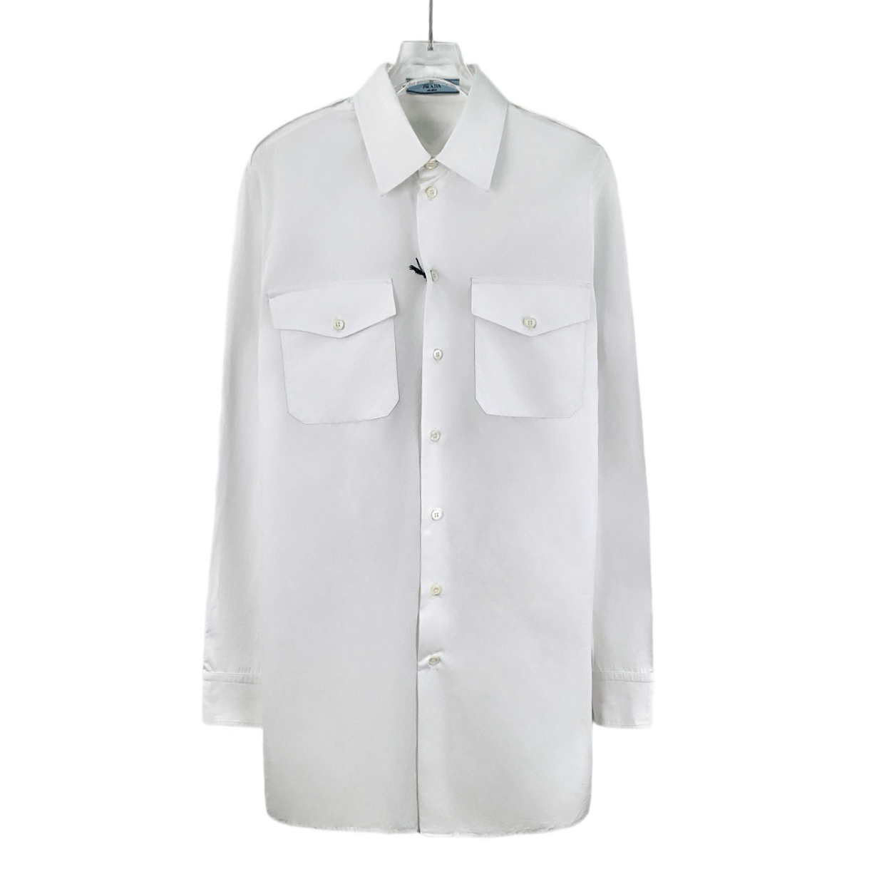Prada Shirt White Button-Up Collared Shirt (Size 38/S)