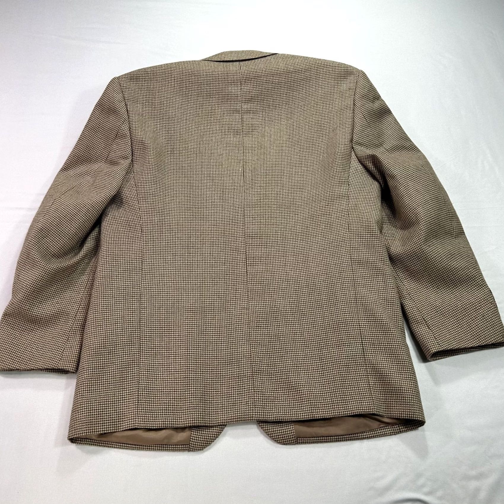 Hardy Amies Hardy Amies Blazer Mens 42 Brown Houndstooth Wool Blend Three-Button Jacket Coat Size 42R - 2 Thumbnail