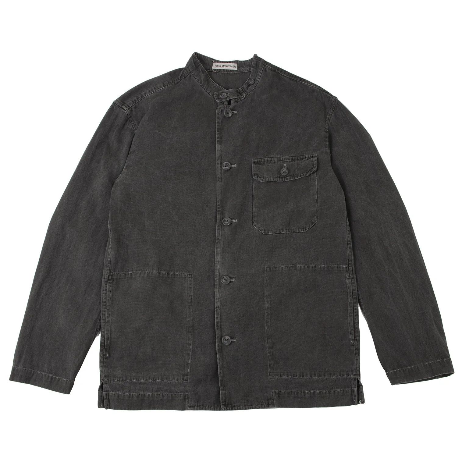 Issey Miyake Band Collar Duck Work Jacket in Charcoal L Size US L / EU 52-54 / 3 - 1 Thumbnail