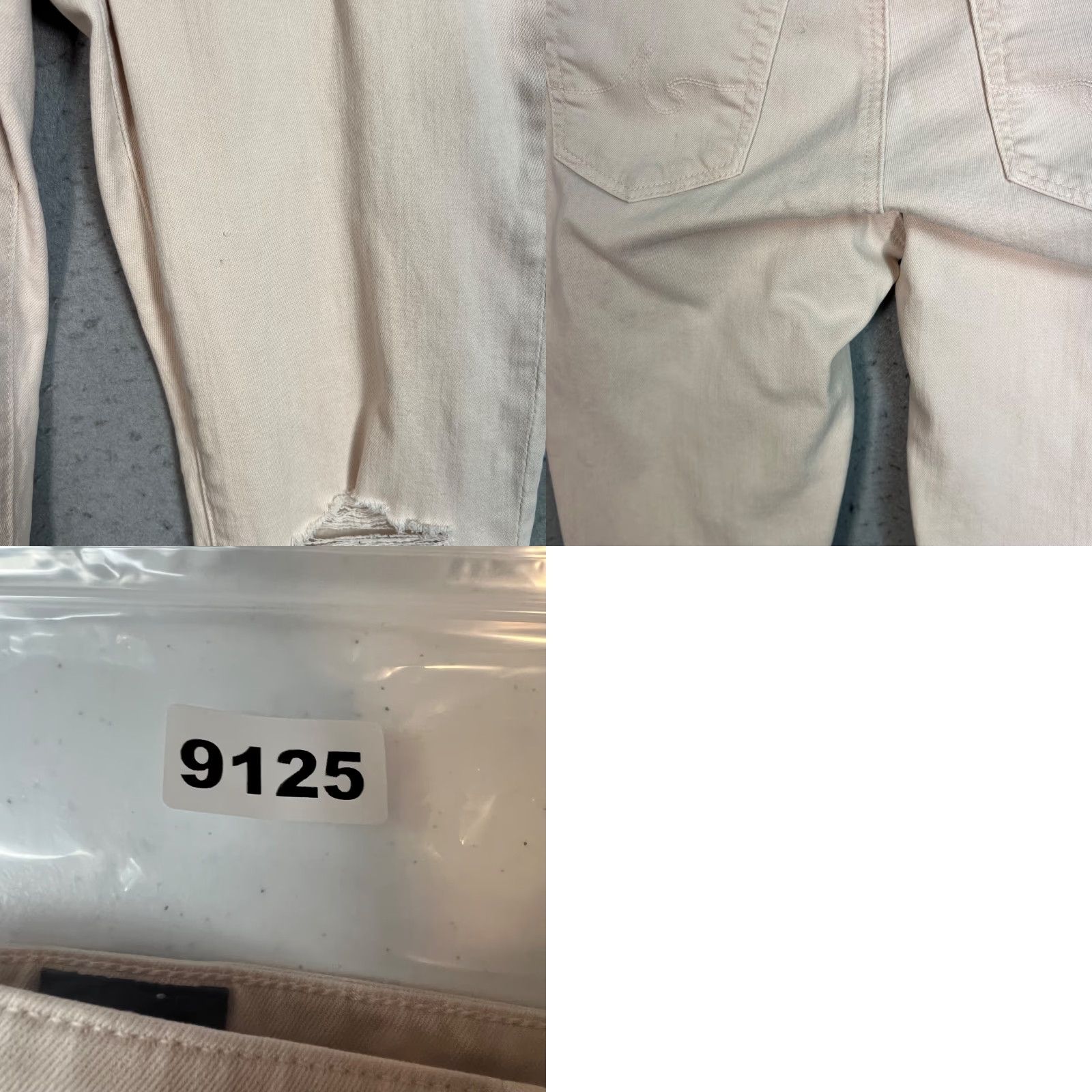 Vintage AG Adriano Goldschmied Beige Distressed Skinny Jeans 28R Cotton Blend Denim Jeans Women Distressed Beige 28R AG Adriano Goldschmied Womens Jeans 90s? Size 28" / US 6 / IT 42 - 9 Thumbnail