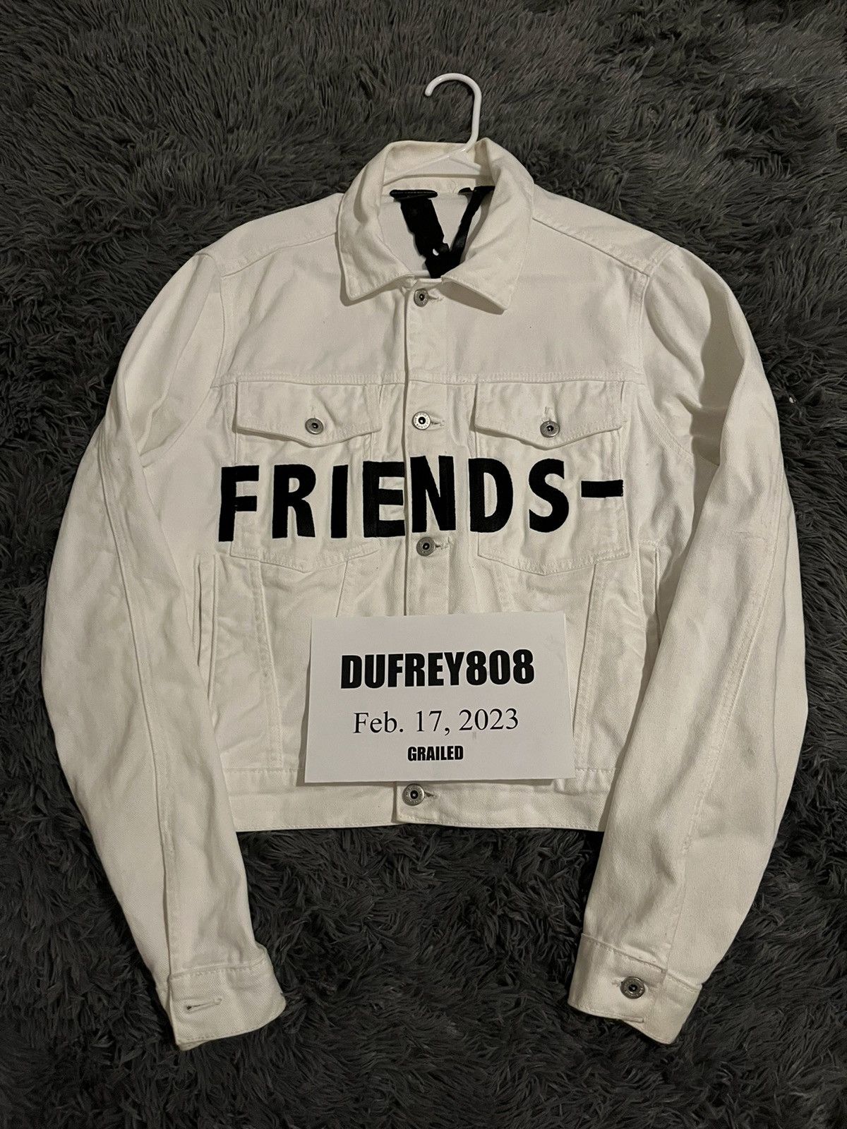 RARE VLONE “Friends” White Denim Jean Jacket